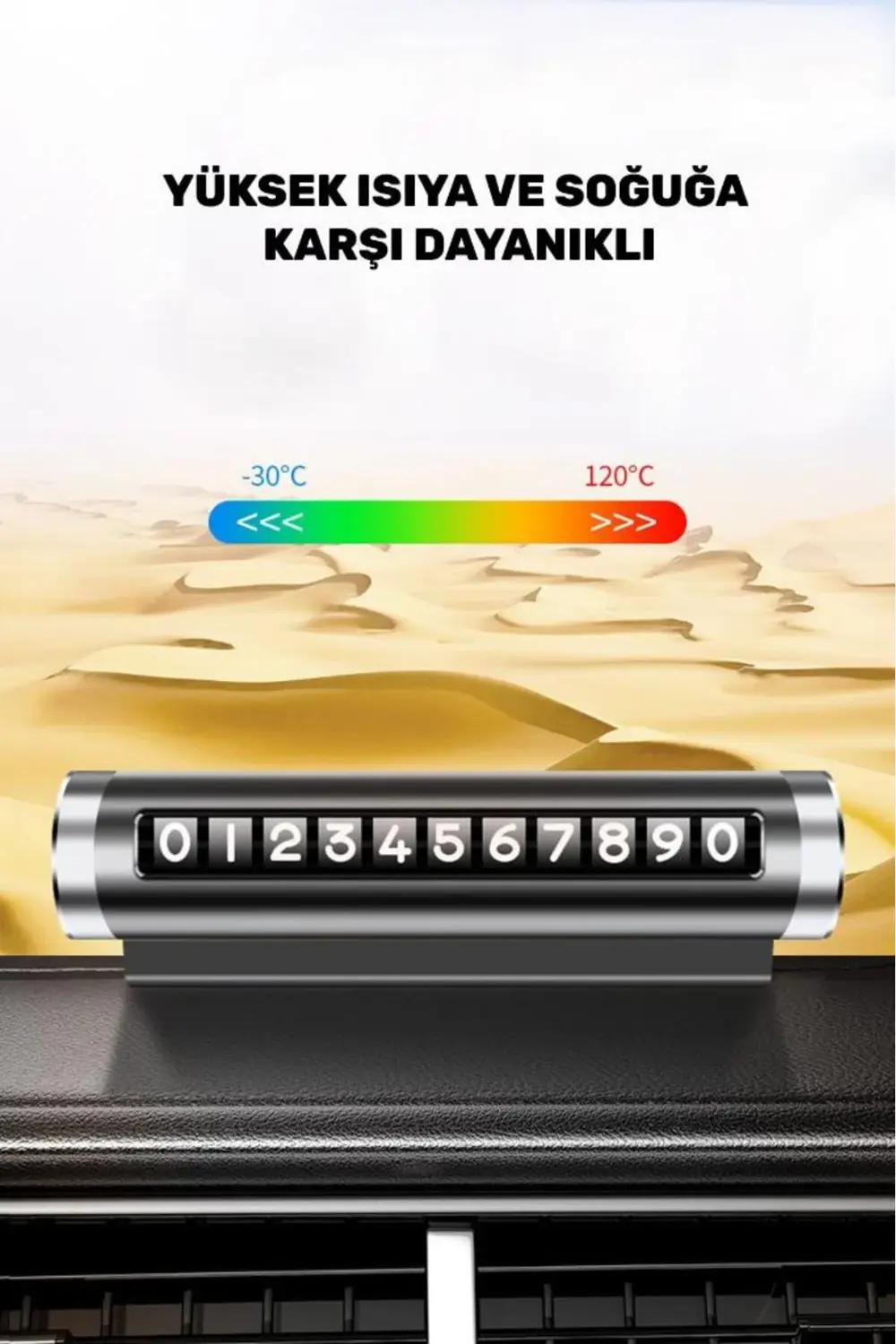 Alüminyum Kasa Çevirmeli Araç Içi Park Telefon Numaratörü ParkTEL