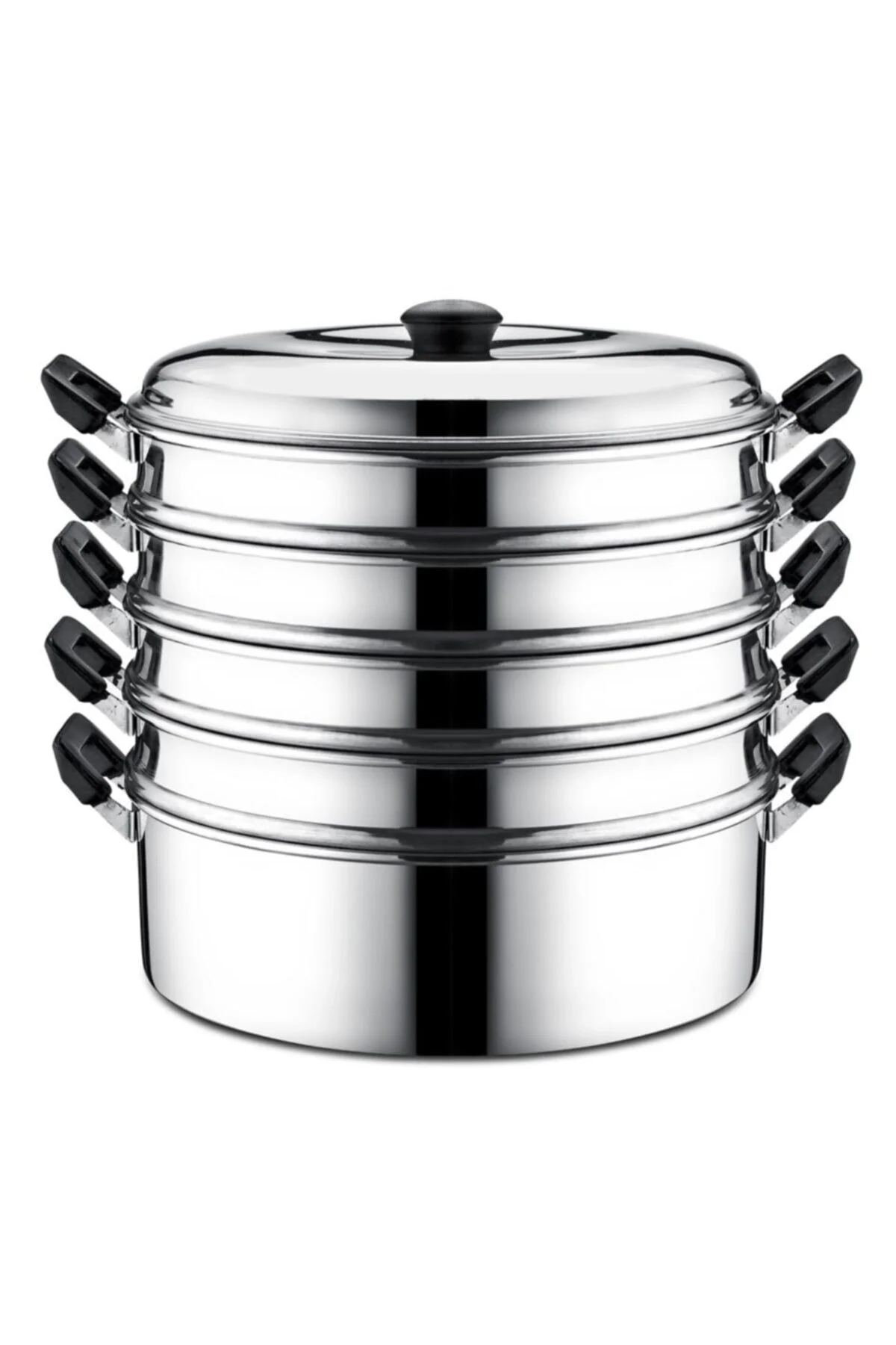 Alüminyum mantı tenceresi 34 cm 5 litre 6 parça gümüş renk - 5 L Hacim - 34 cm Boyut/Ebat
