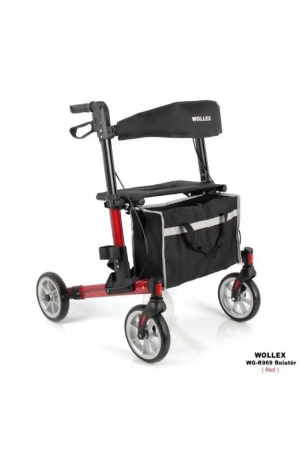 Alüminyum Tekerlekli Rolatör (KIRMIZI) Woller Yürüteç