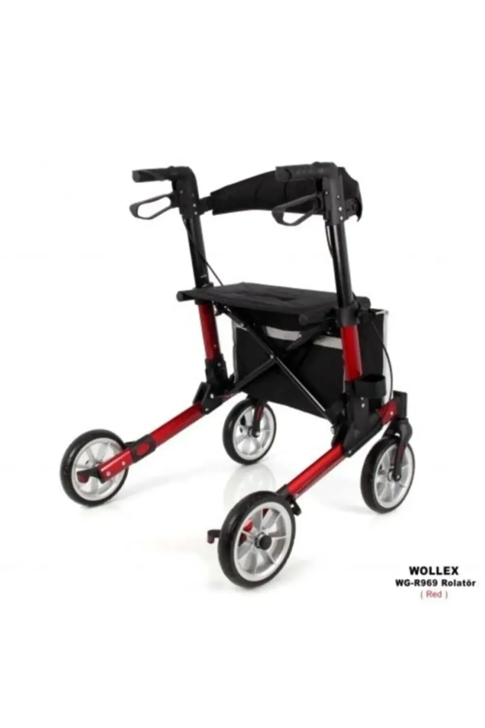 Alüminyum Tekerlekli Rolatör (KIRMIZI) Woller Yürüteç