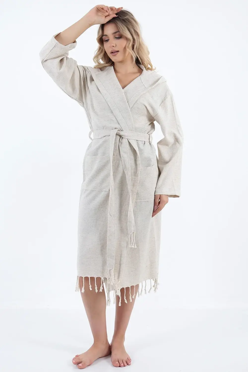 Alya Keten Peştemal Bornoz