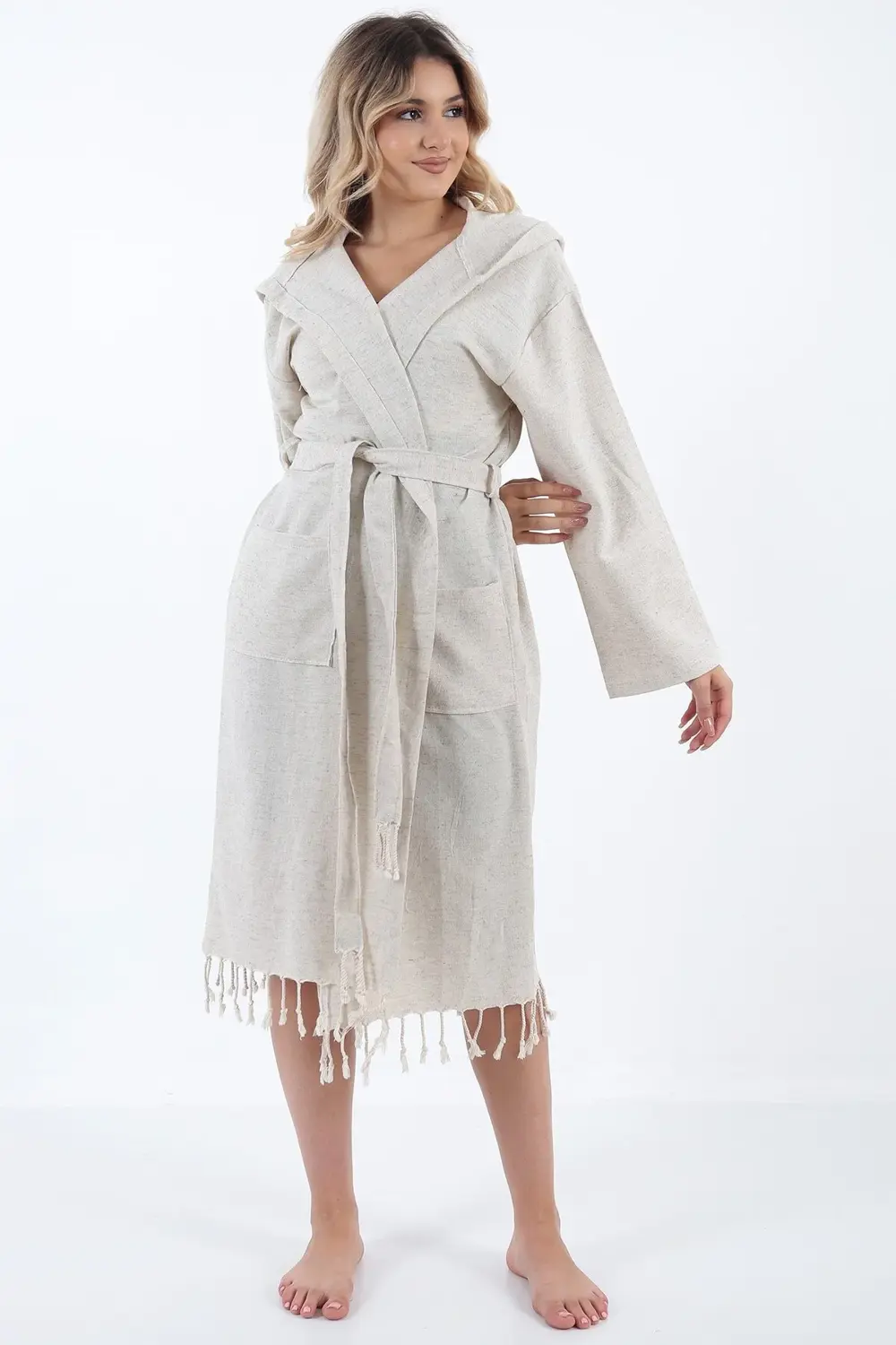 Alya Keten Peştemal Bornoz