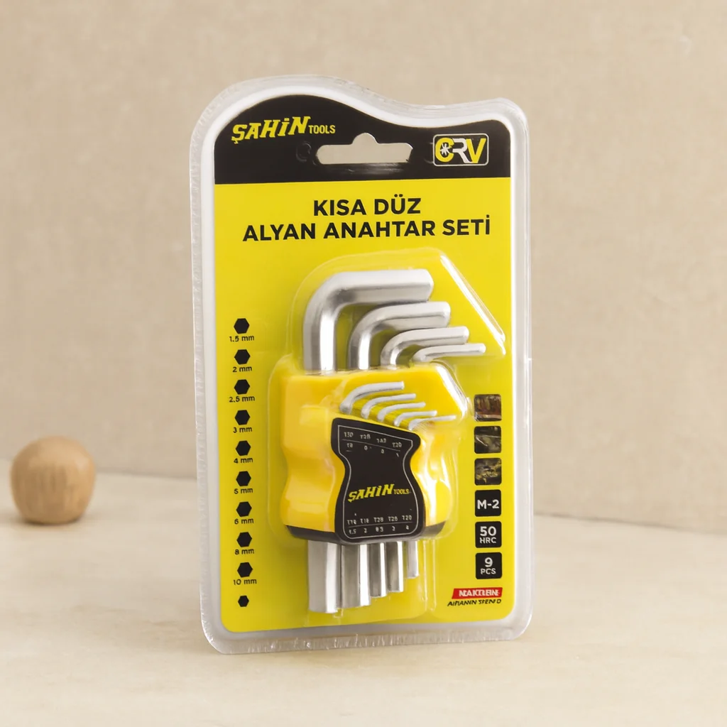 Alyan Anahtar Seti 9 Parça Kısa Düz (1.5–10 mm) Fiyatı, Yorumları ve Özellikleri