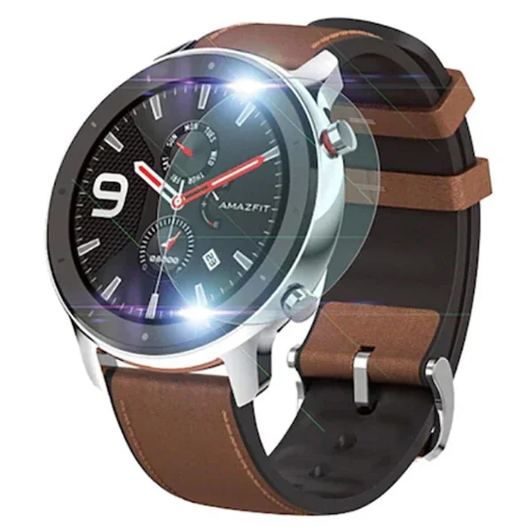 Amazfit GTR 47 mm Kavisli Temperli Cam Ekran Koruyucu 9H Sertlik – Çizilmeye Karşı Ultra İnce Magic Glass