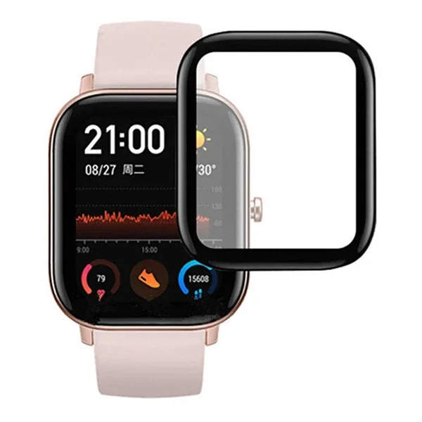 Amazfit GTS 3D Kavisli Ekran Koruyucu Cam - Darbeye Dayanıklı 9H Sertlikte Magic Glass