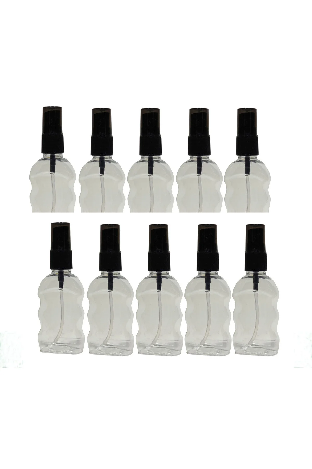 Ambalaj siyah Sprey Başlıklı Plastik Boş Pet Şişe 50 Ml 100 Adet 