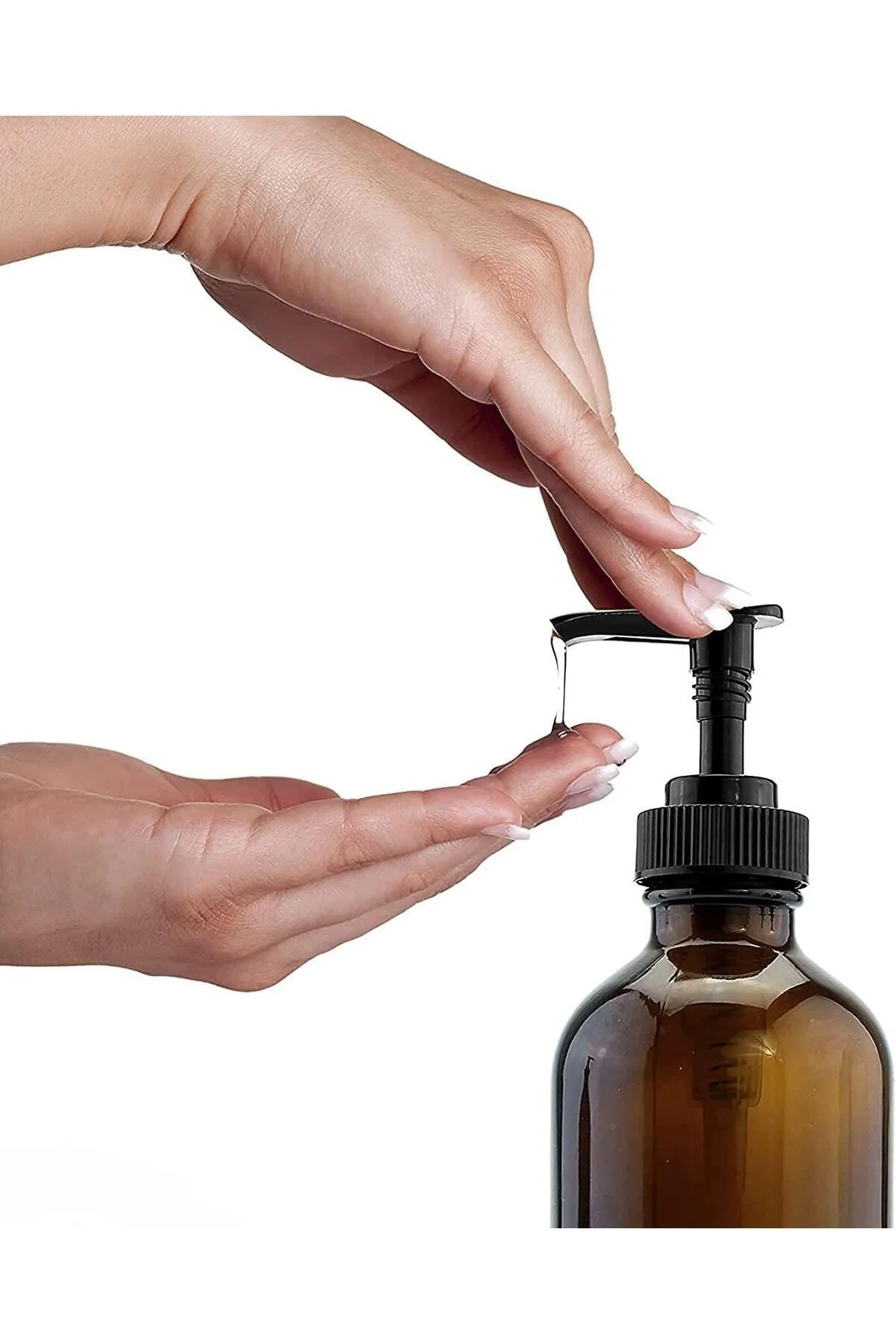Amber Şişe Beyaz Mutfak Temizleyici, Sıvı Sabun Etiketli Plastik Amber Şişe Beyaz Mutfak Temizleyici, Sıvı Sabun Etiketli Plastik