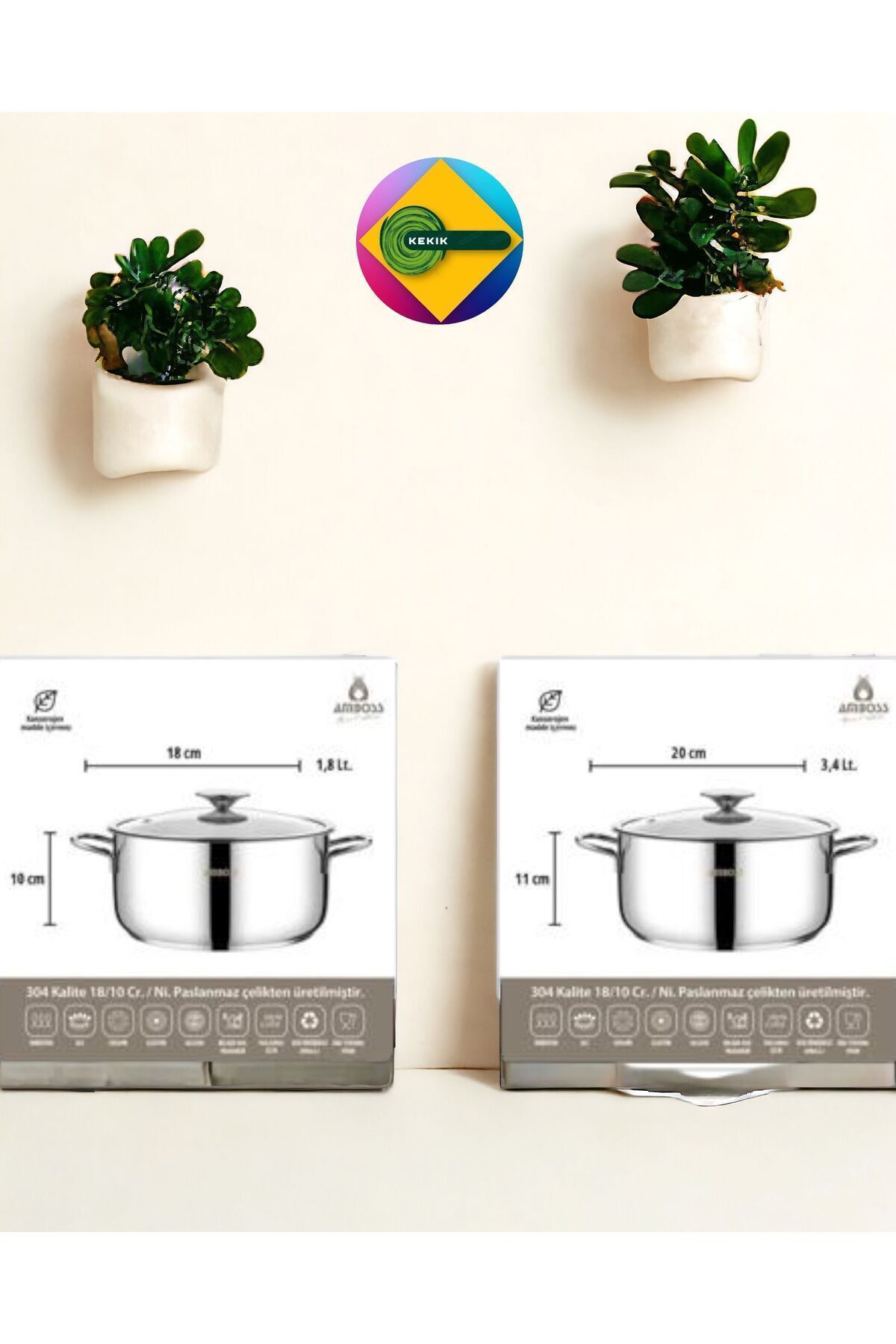 Amboss Cool8 Parça İndüksiyon Tabanlı Paslanmaz Çelik Tencere Set