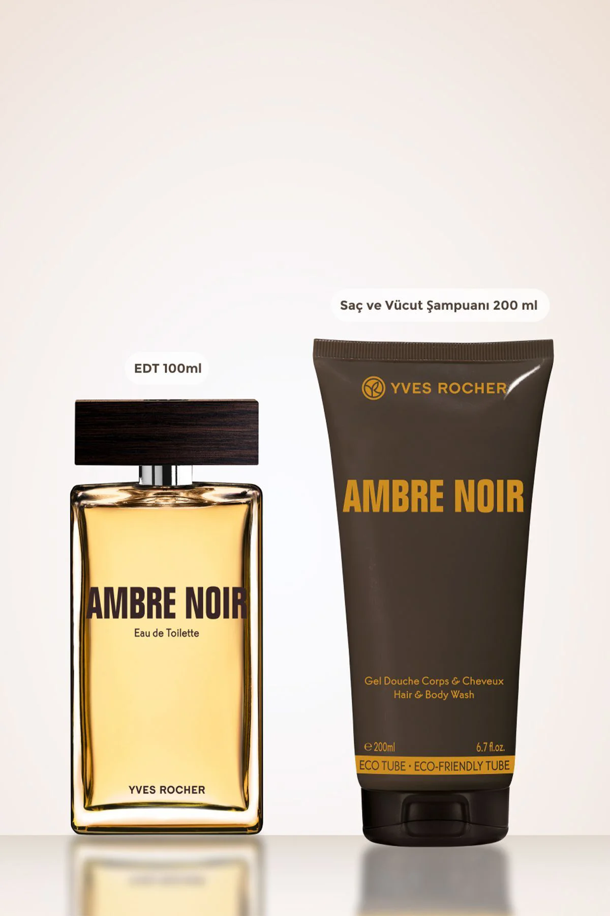 Ambre Noir EDT Parfüm ve Saç Vücut Şampuanı Seti-9916811