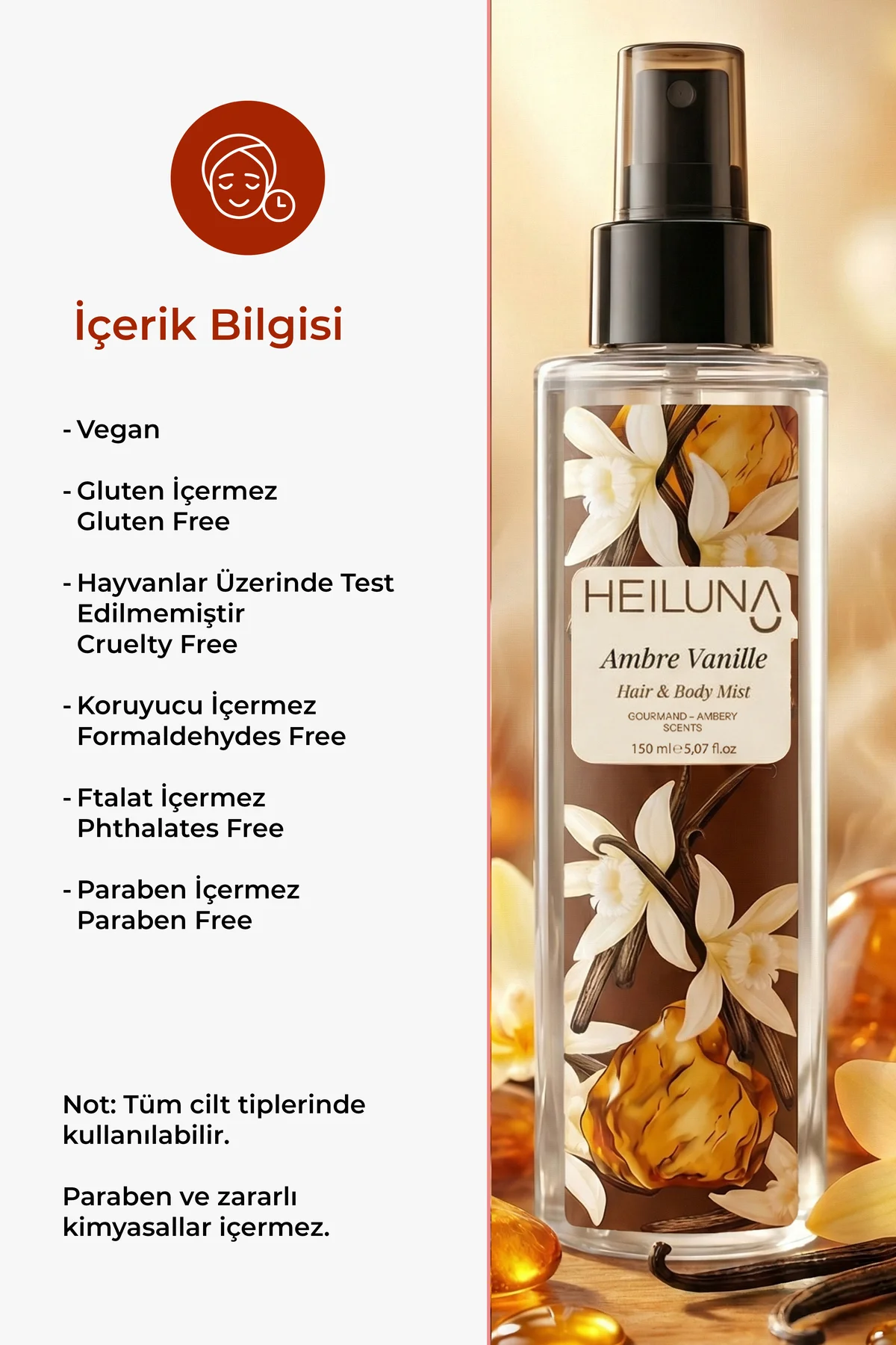 Ambre Vanille Saç ve Vücut Spreyi 150 ml