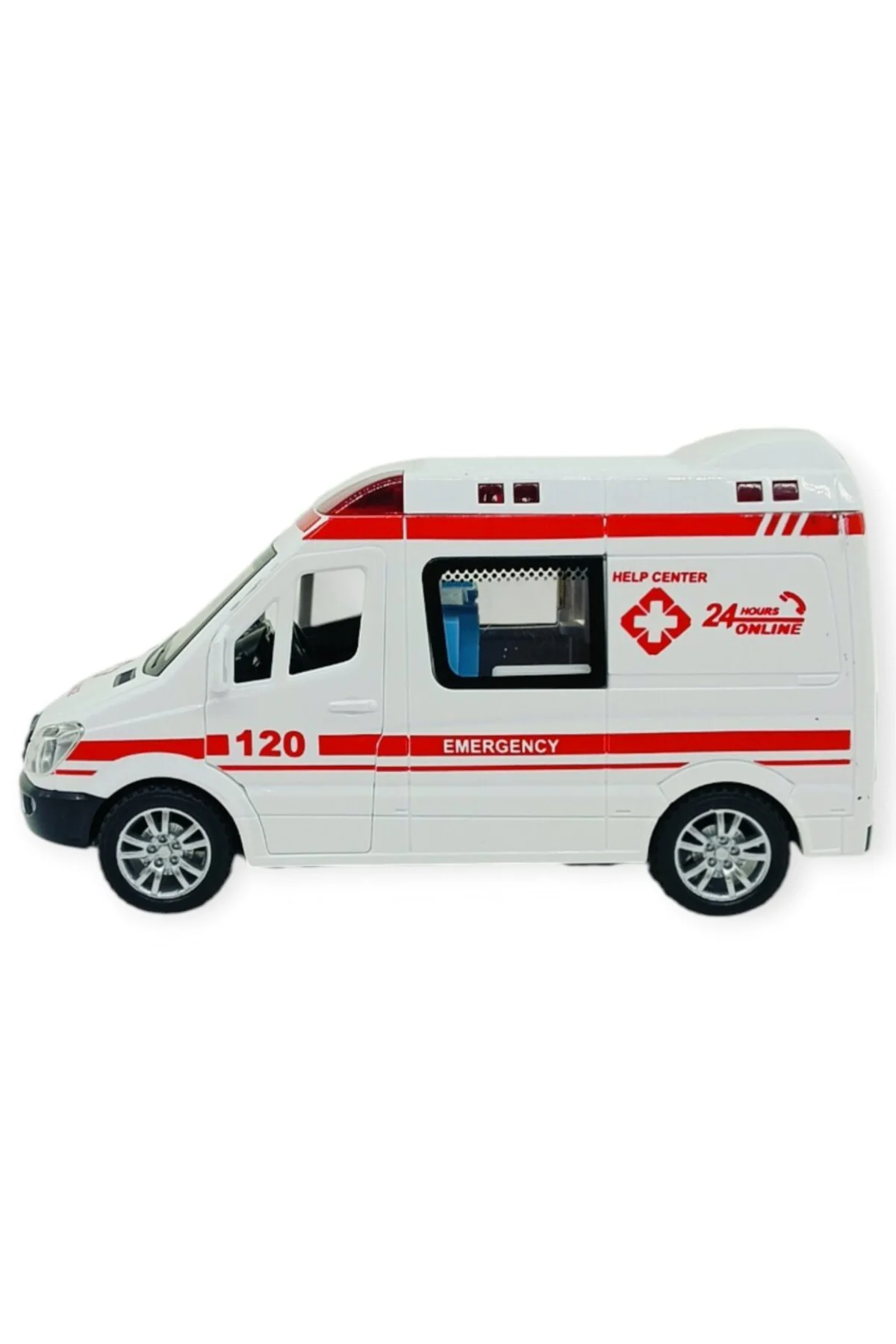 Ambulans Arabası Işıklı Sesli Sürtmeli Plastik 15cm