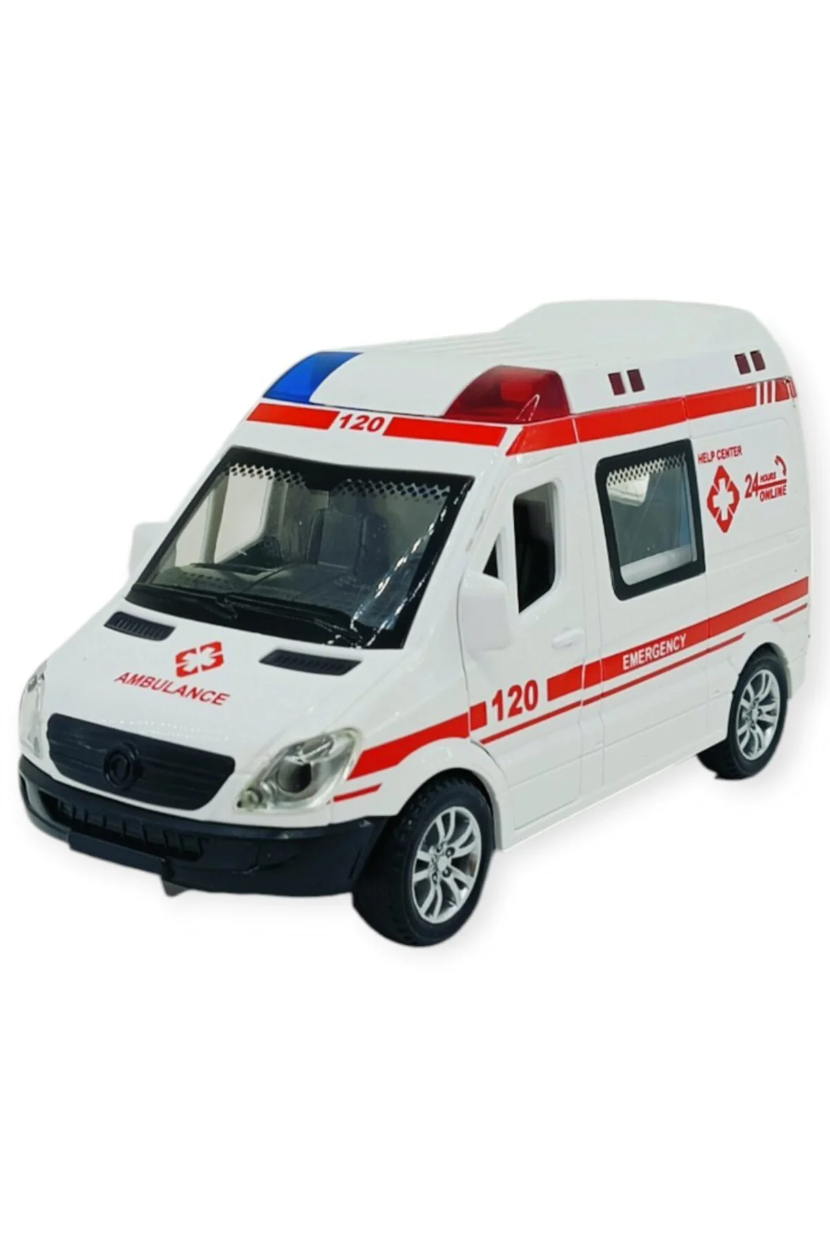 Ambulans Arabası Işıklı Sesli Sürtmeli Plastik 15cm