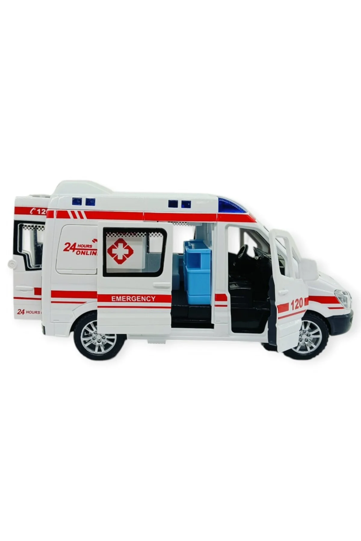 Ambulans Arabası Işıklı Sesli Sürtmeli Plastik 15cm