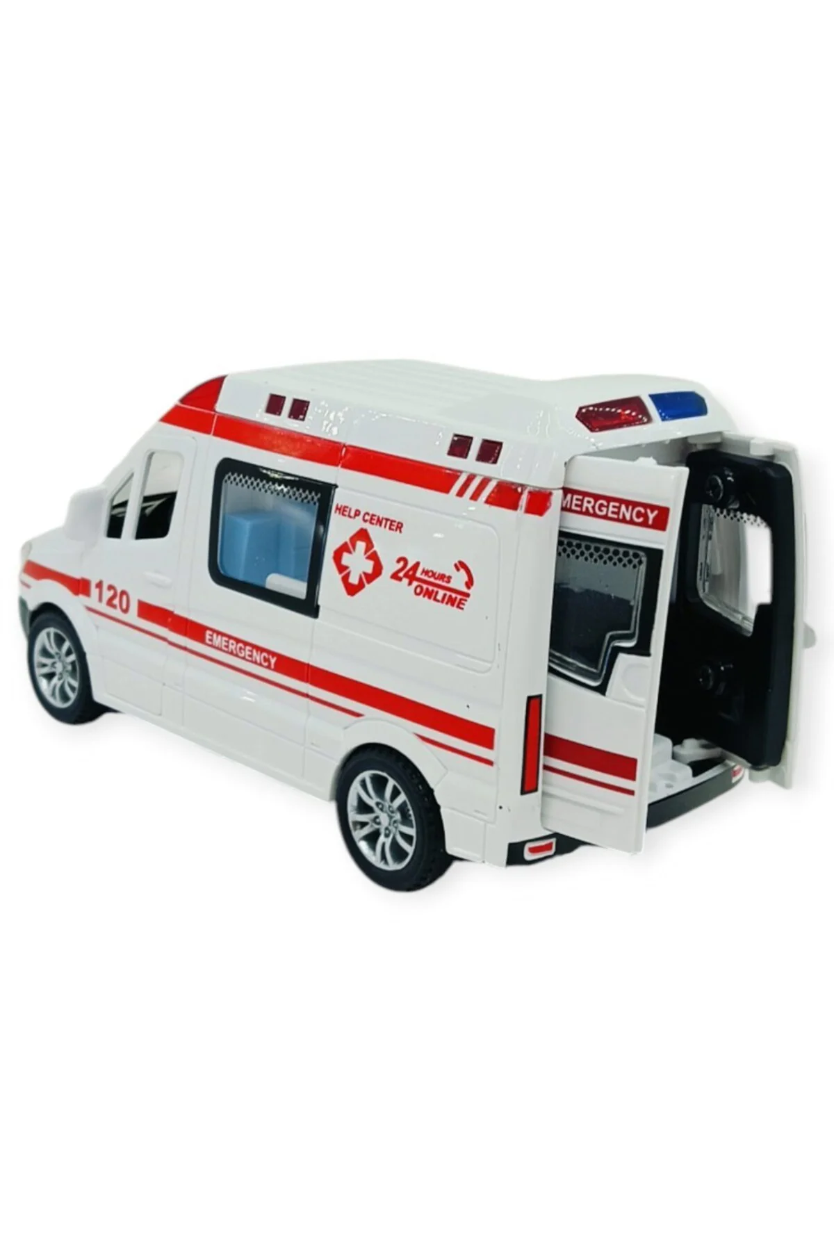 Ambulans Arabası Işıklı Sesli Sürtmeli Plastik 15cm