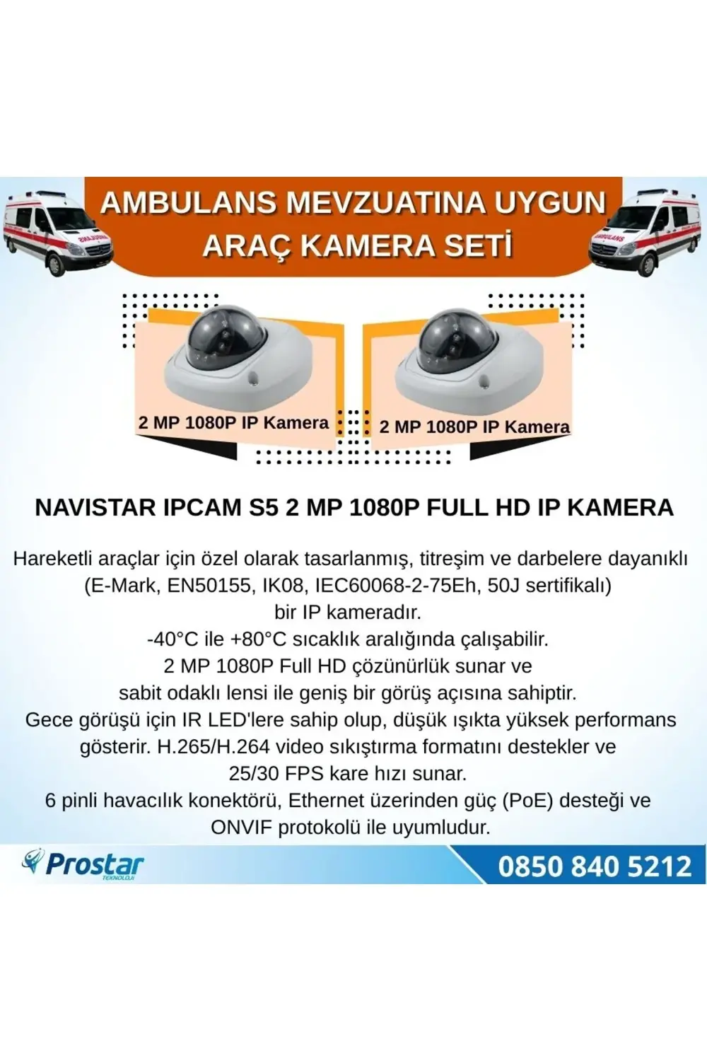 Ambulans Mevzuatına Uygun 1 TB 2 Kameralı 8 Kanal Mobil NVR Tak K