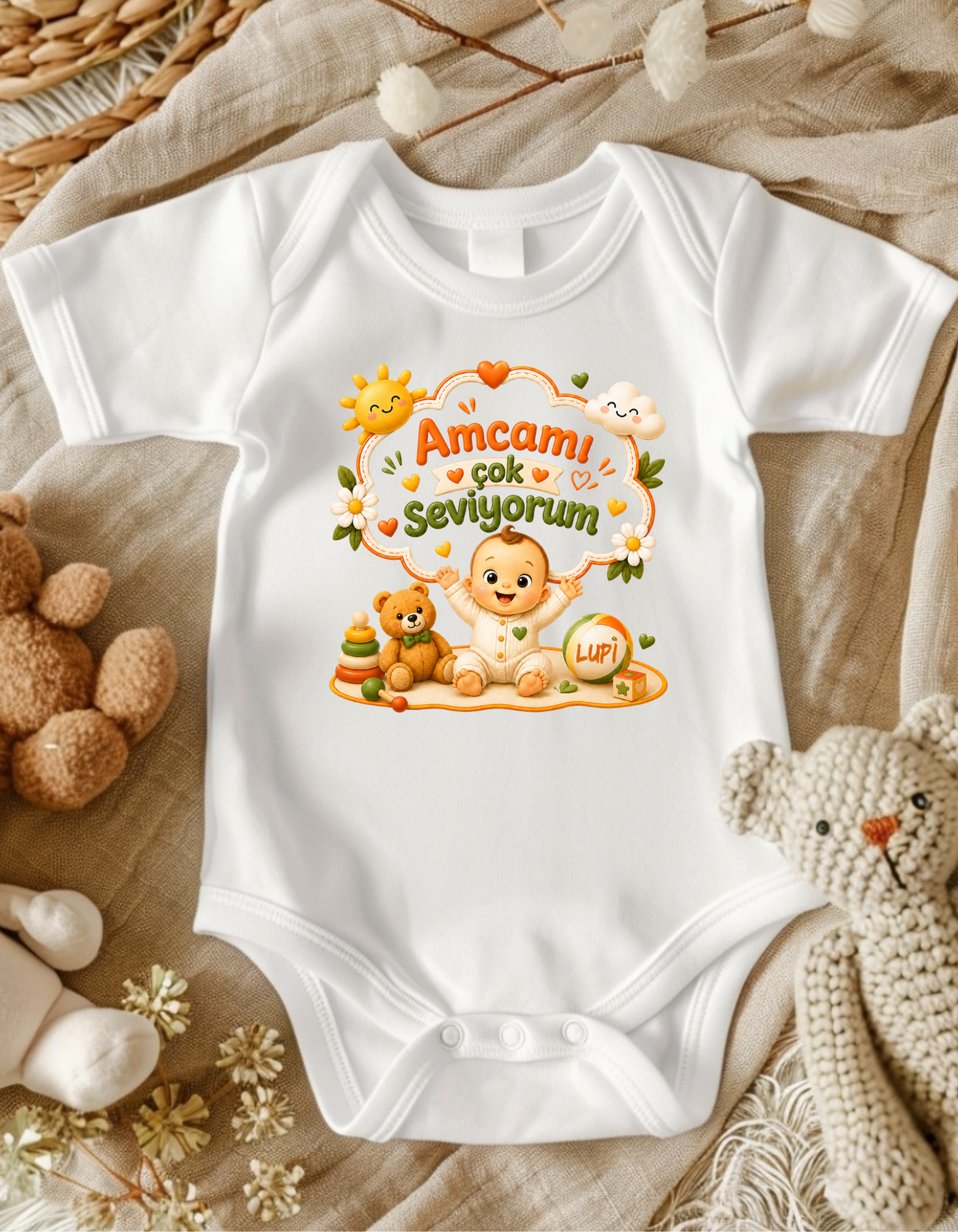 Amcamı Seviyorum Yazılı Bebek Zıbın Fiyatı, Yorumları ve Özellikleri