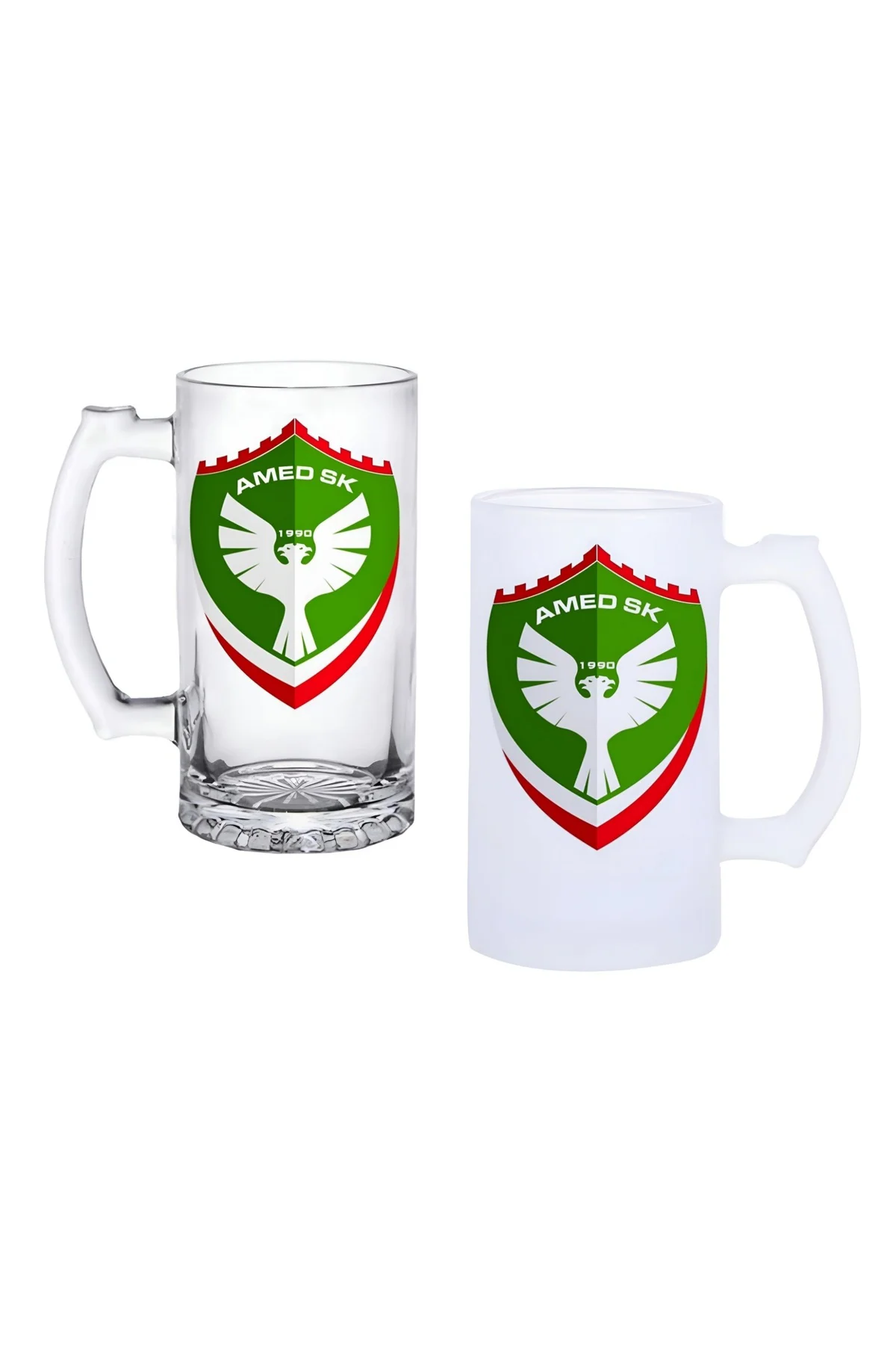 Amedspor Kulplu Bira Bardağı Buzlu veya Şeffaf Seçenekli 011