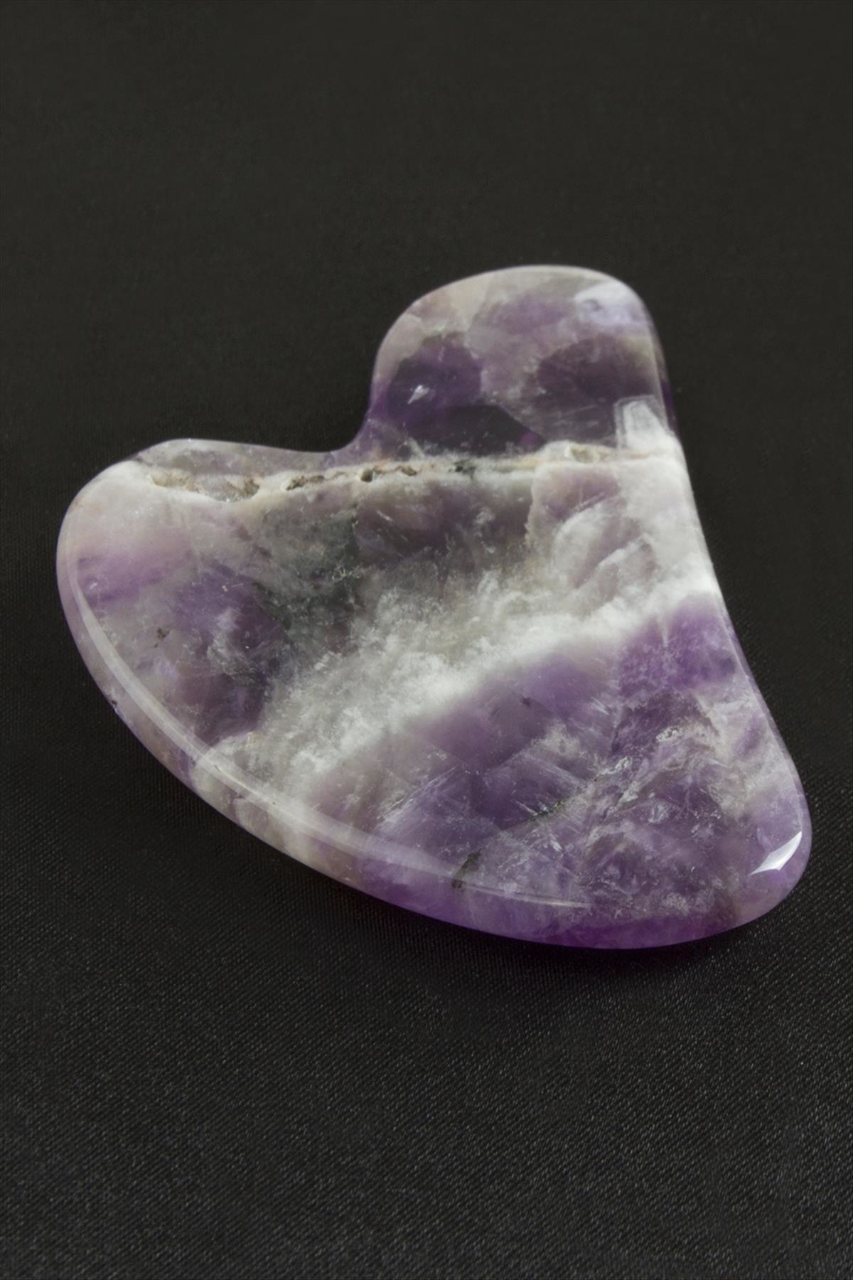 Ametist Doğaltaş Kalp Yüz Masaj Aleti