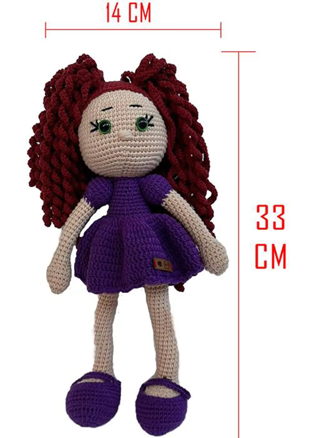 Amigurumi Organik Oyuncak-Uyku Arkadaşı -Örme Mor Bebek