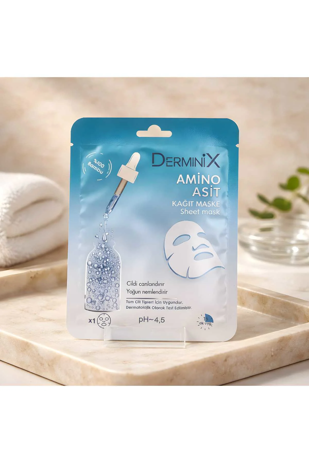 Amino Asit Kağıt Maske 25g - 1 Adet – Nemlendirici ve Cilt Yenileyici Bakım