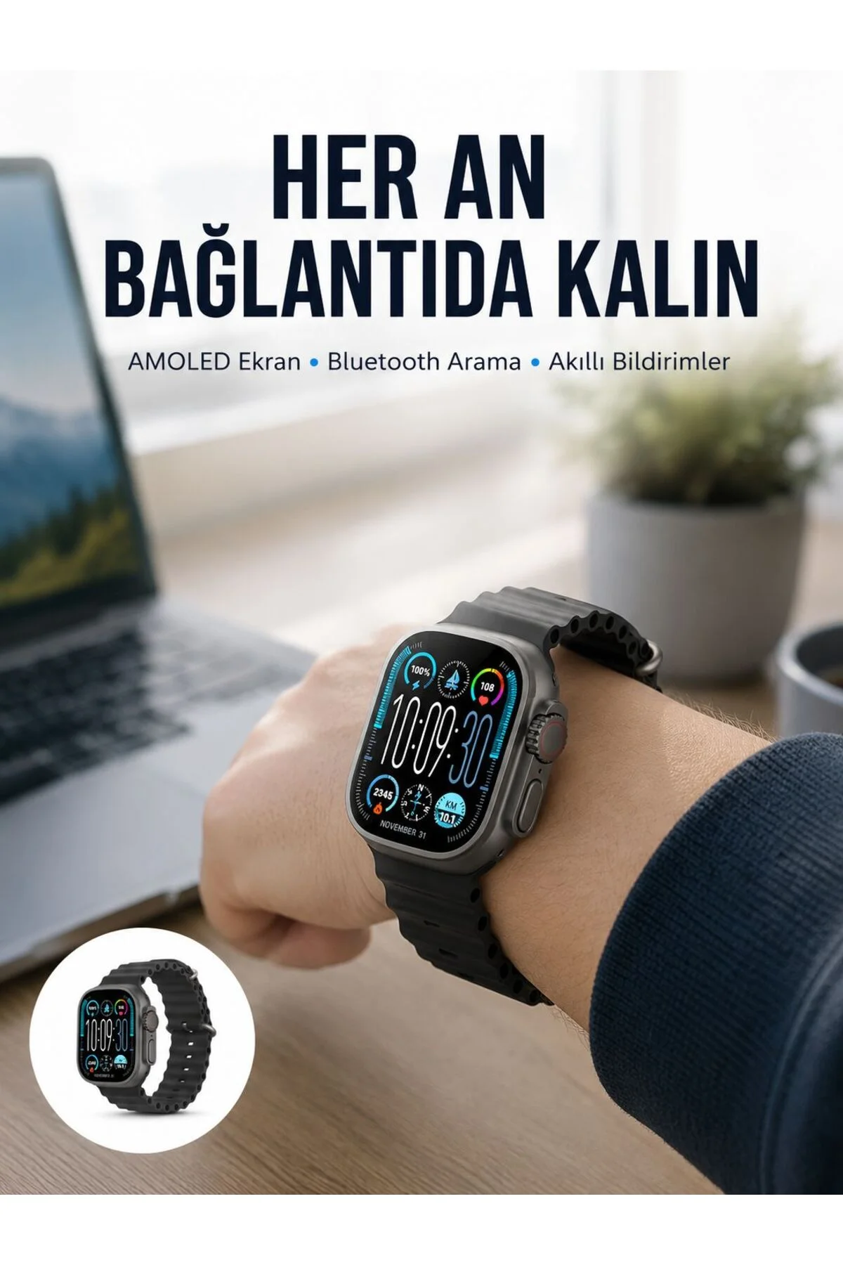 Amoled Akıllı Saat 49Mm Bluetooth Arama Spor Ve Sağlık Yeni Nesil Amoled Akıllı Saat 49Mm Bluetooth Arama Spor Ve Sağlık Yeni Nesil