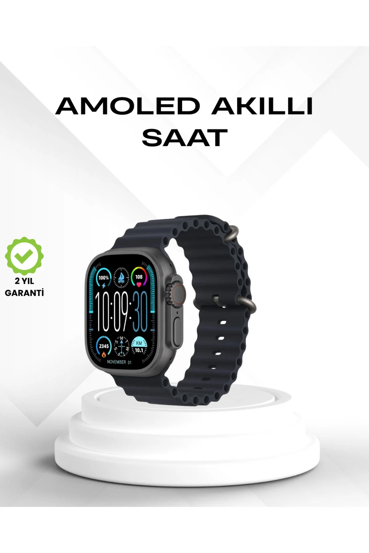 AMOLED Akıllı Saat Bluetooth Arama Su Geçirmez