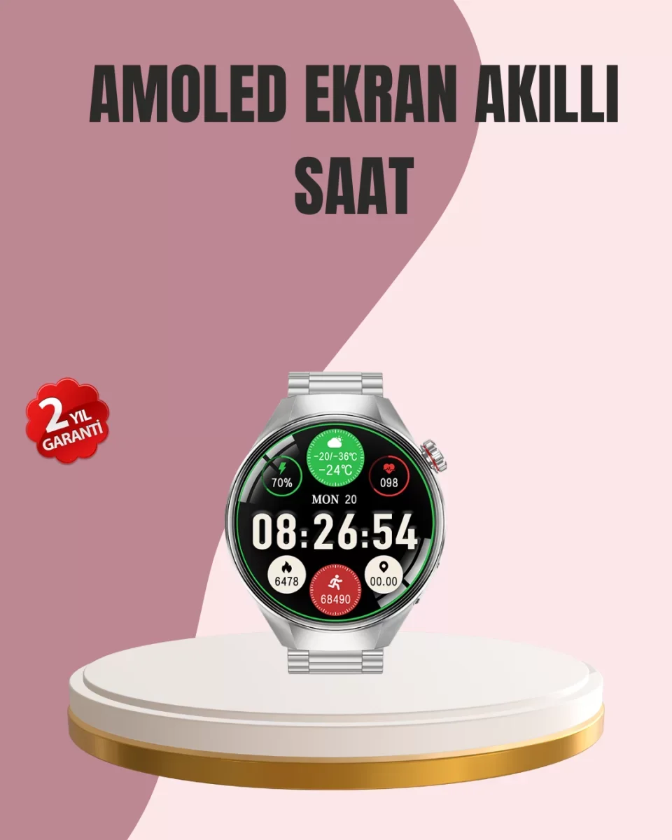 AMOLED Akıllı Saat Gelişmiş Sensörlü – Kadın Sağlığı ve Hatırlatma Özellikli - Lisinya