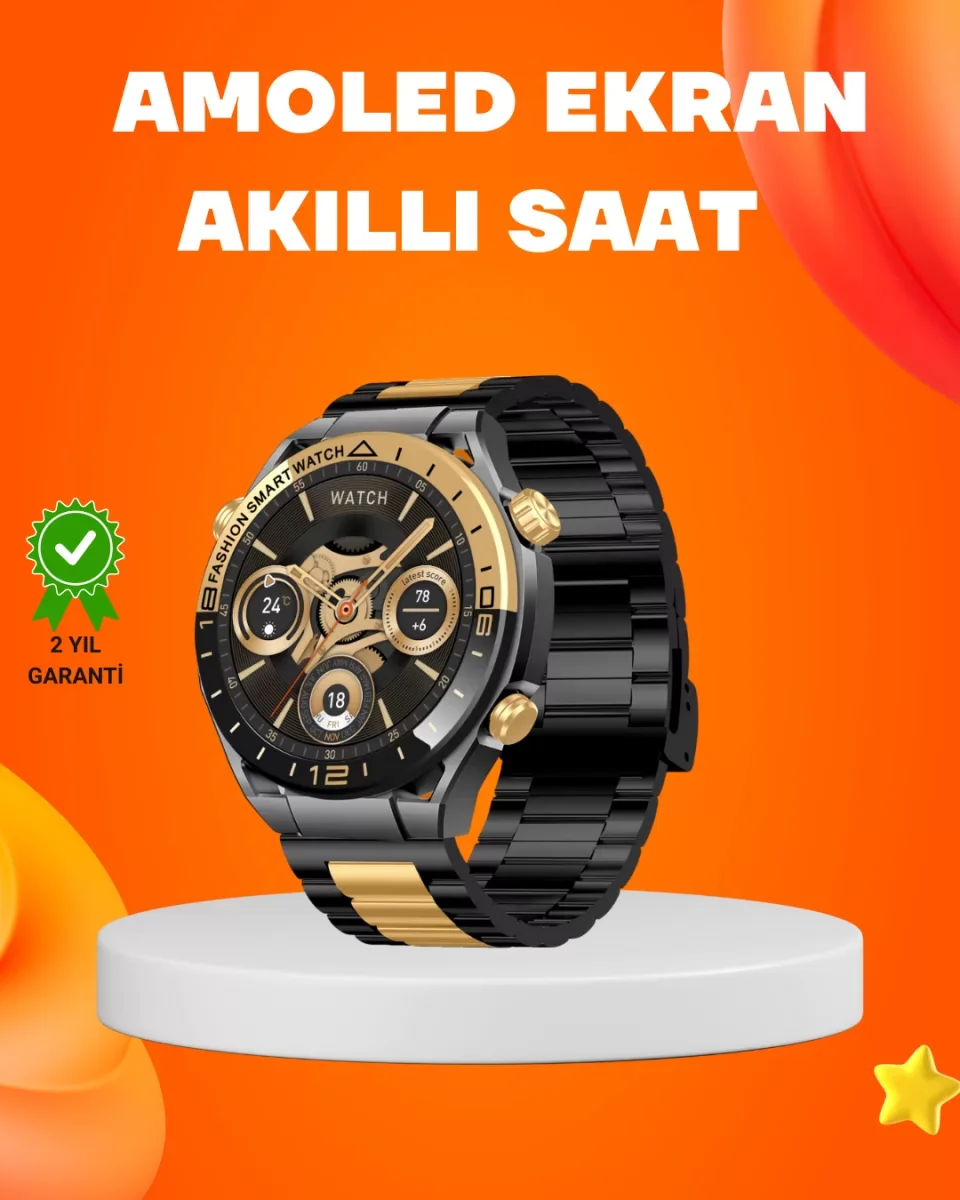 Amoled Akıllı Saat IP67 Su Geçirmez 3 Bileklikli Sağlık Takipli -