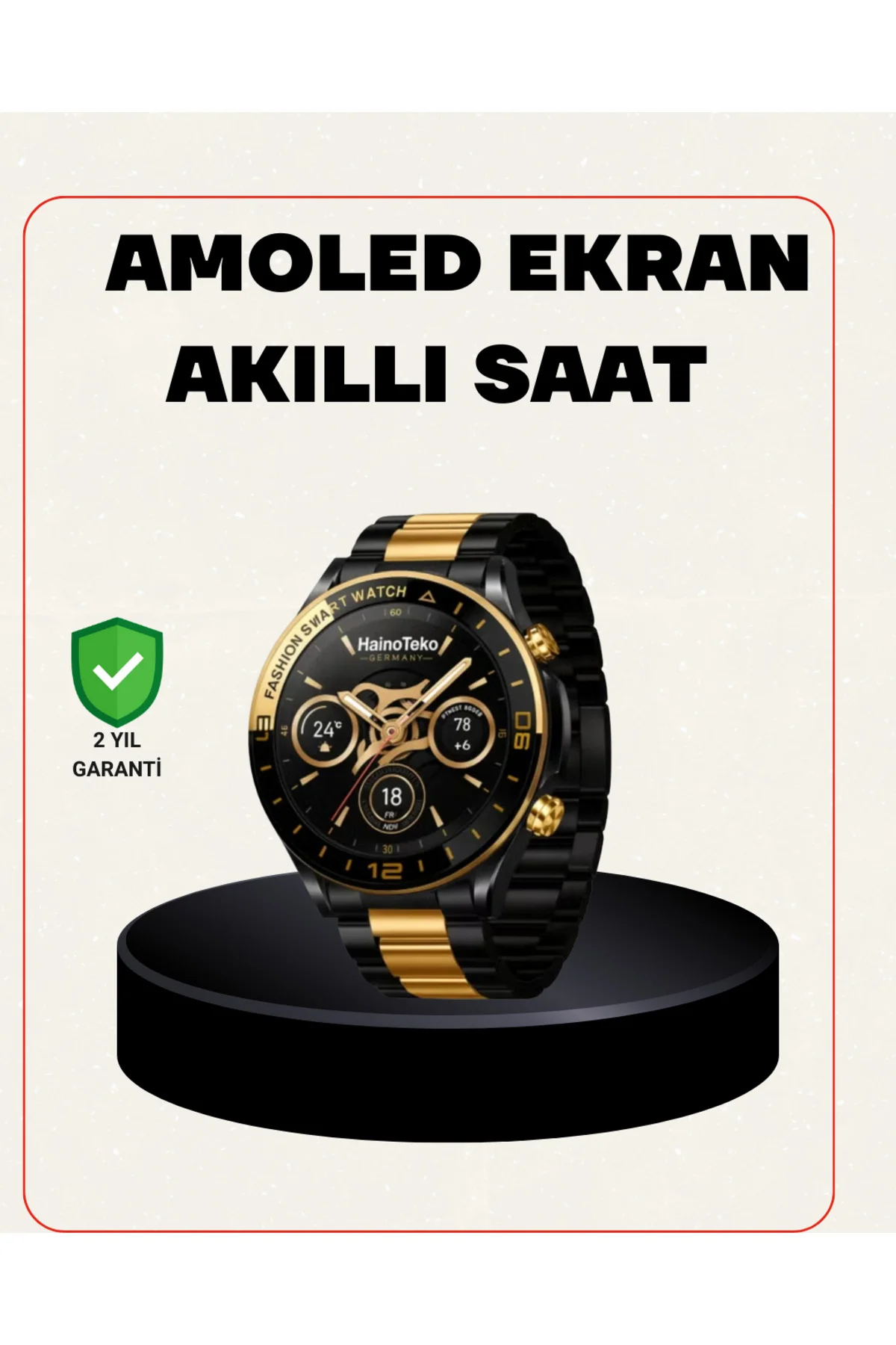 Amoled Akıllı Saat Manyetik Şarj GPS Destekli Spor ve Günlük Kull