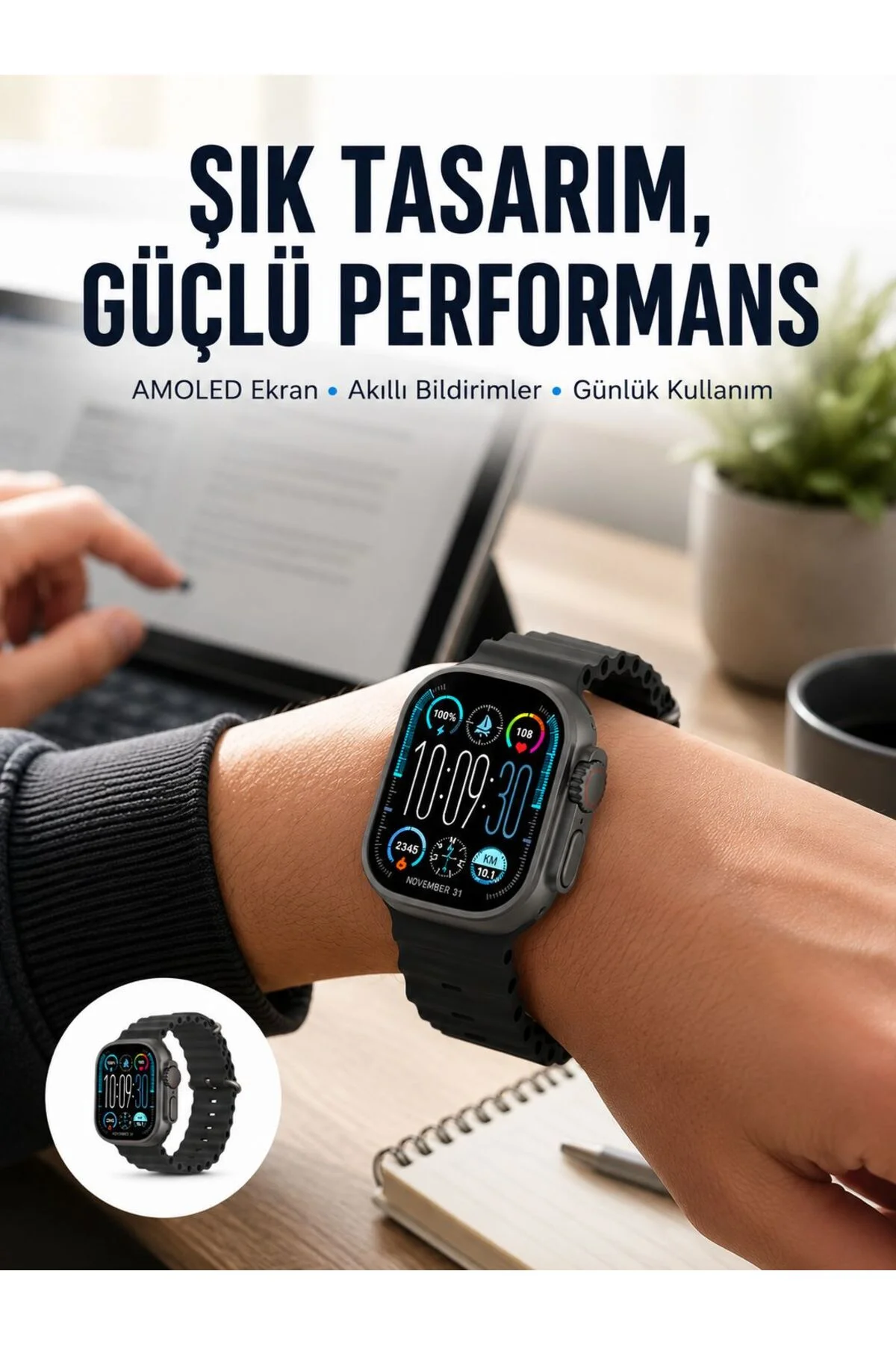 AMOLED Ekran 49mm Ultra Tasarım 3 Kordonlu Akıllı Saat Yeni Nesil AMOLED Ekran 49mm Ultra Tasarım 3 Kordonlu Akıllı Saat Yeni Nesil