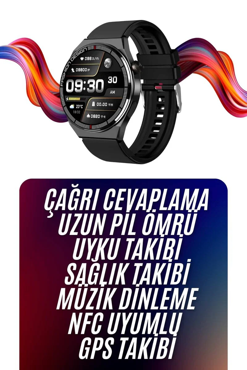 Amoled Ekran Akıllı Saat - Uzun Pil Ömrü, iOS Android Uyumlu ve Gelişmiş Sağlık Takibi