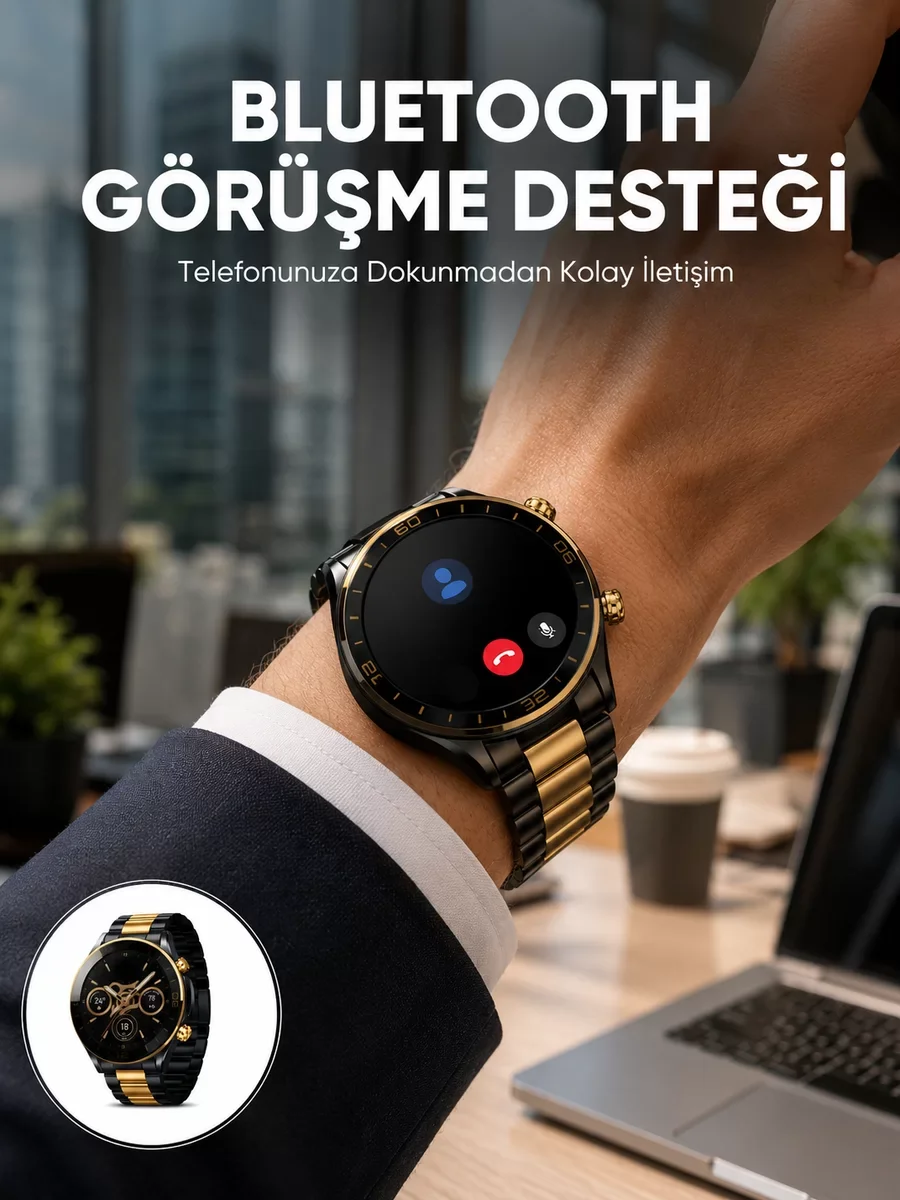 Amoled Ekran Akıllı Saat: Uyku Nabız, Adım Ölçer ve Su Geçirmez Yeni Nesil