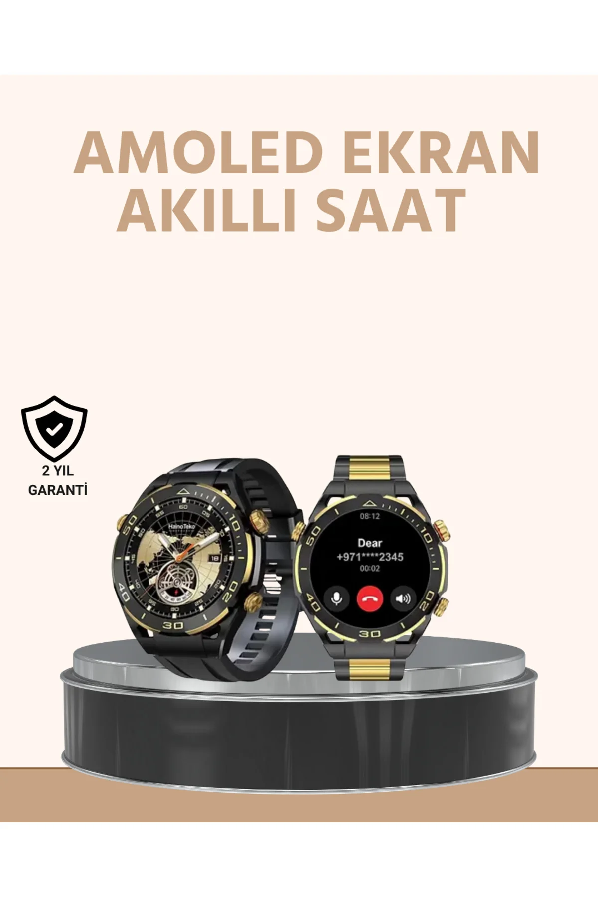Amoled Ekran Akıllı Saat Uyku Nabız Adım Ölçer Su Geçirmez