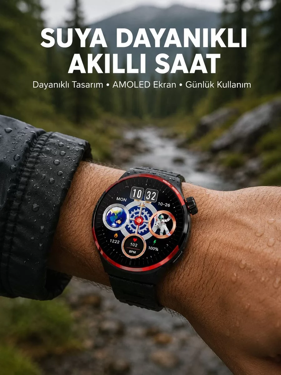 AMOLED Ekranlı Akıllı Saat Bluetooth Arama ve NFC Destekli Yeni N