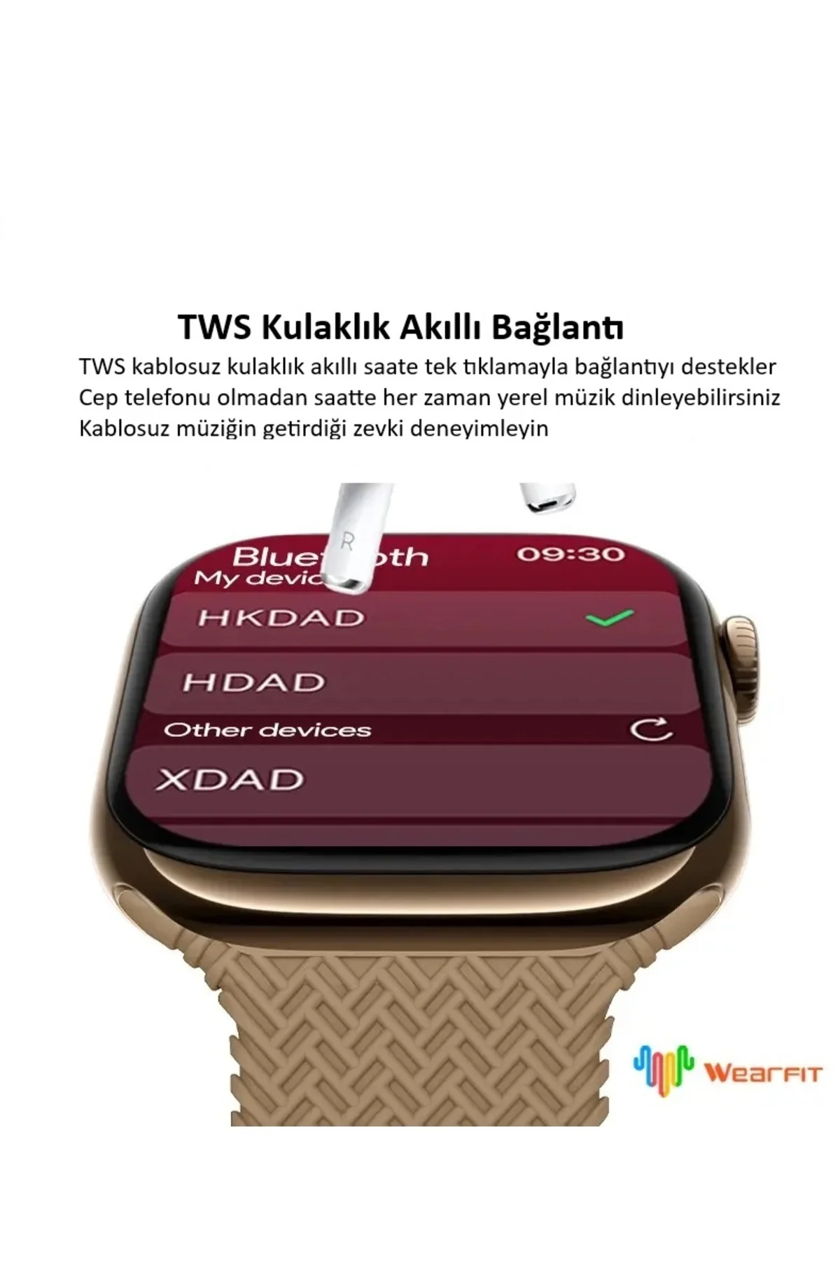AMOLED Ekranlı Akıllı Saat, Ses Kaydı ve Kulaklık Eşleştirme Özellikli, GPS ve Nabız Sensörü