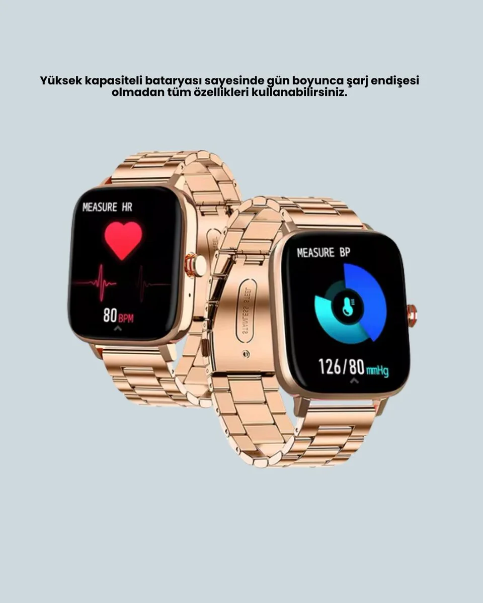 AMOLED Ekranlı Akıllı Saat Türkçe Menü ve Bluetooth Görüşmeli