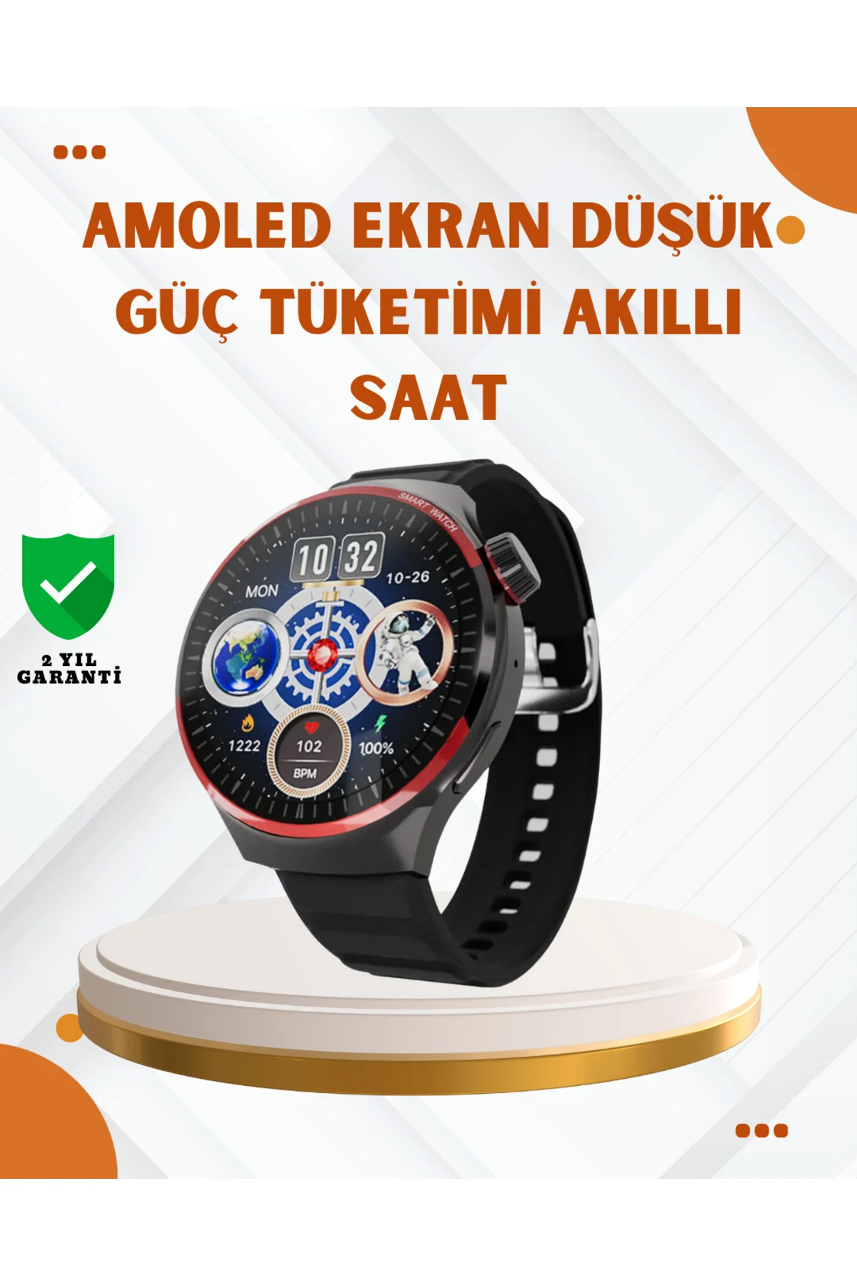 AMOLED Ekranlı Akıllı Saat Bluetooth Arama ve NFC Destekli