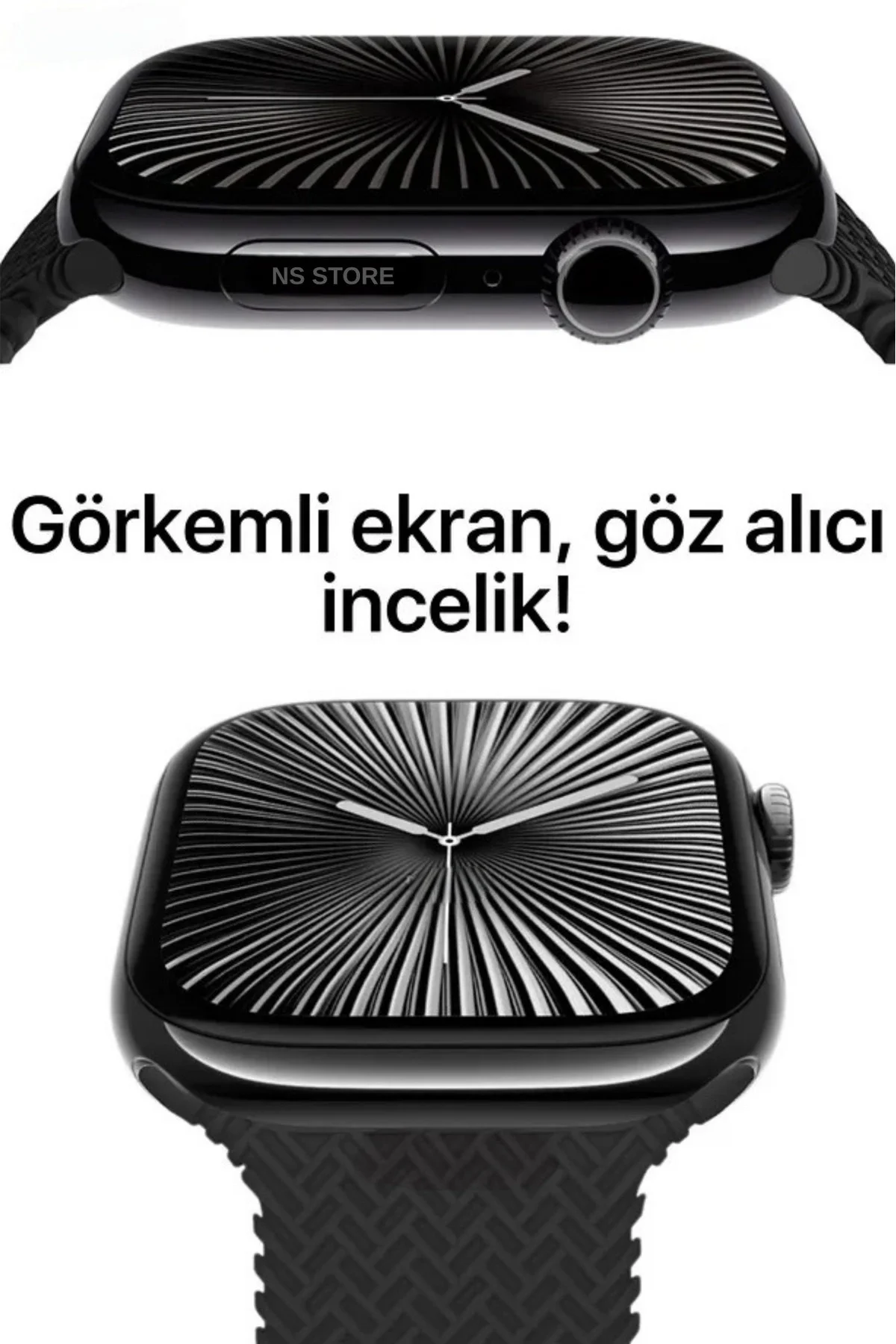 AMOLED Ekranlı Akıllı Saat | Nabız ve Uyku Takibi, GPS, Suya Dayanıklı, Siyah Silikon Kordon