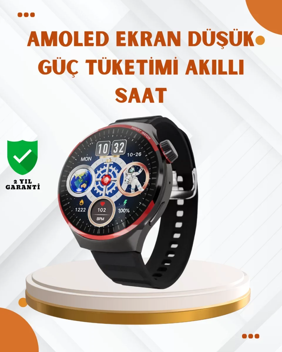 AMOLED Ekranlı Akıllı Saat Bluetooth Arama ve NFC Destekli - Lisi