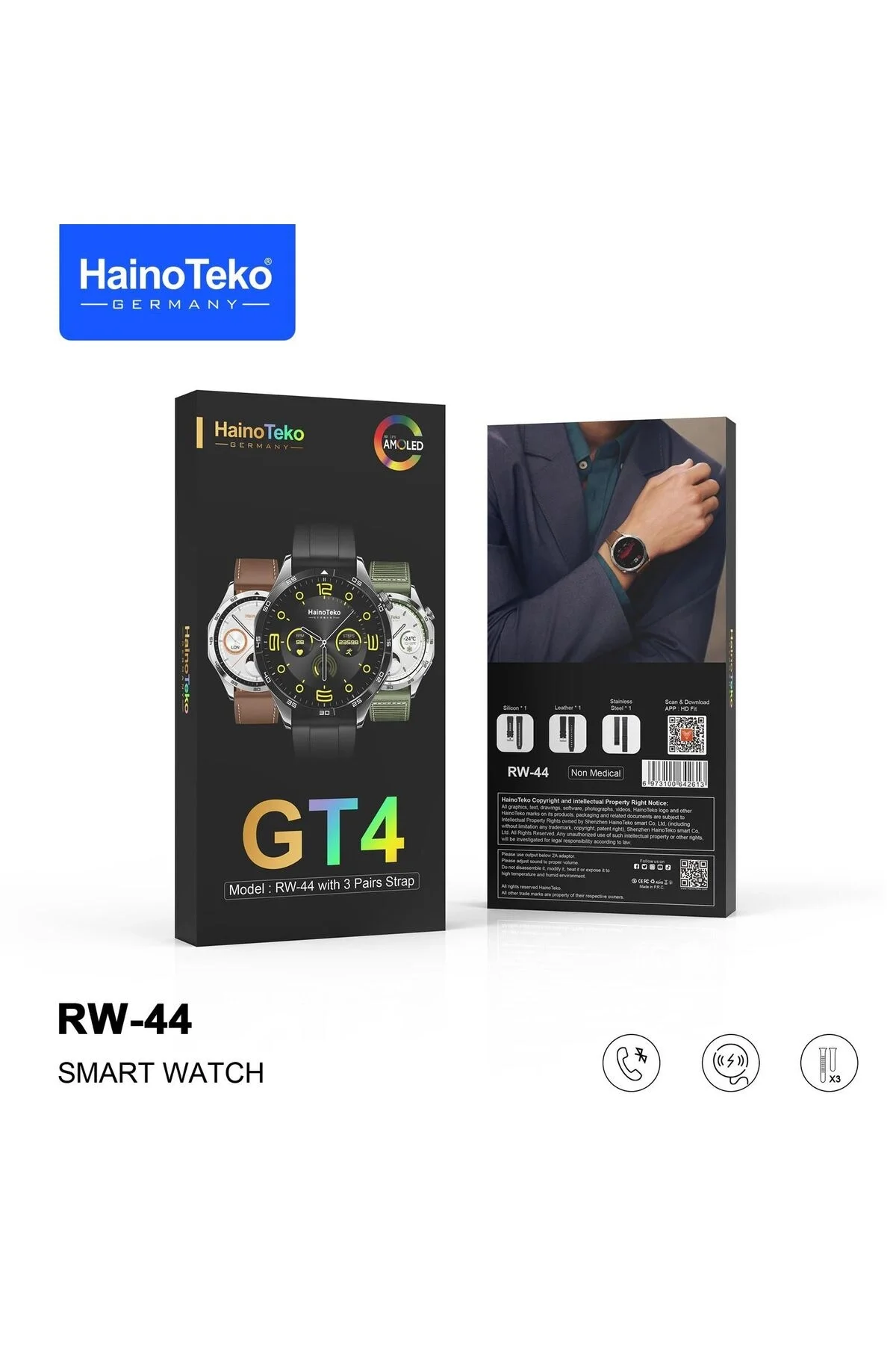 AMOLED Ekranlı, Nabız ve Uyku Takibi Yapabilen, Sesli Görüşmeli Akıllı Saat - Haki Renk
