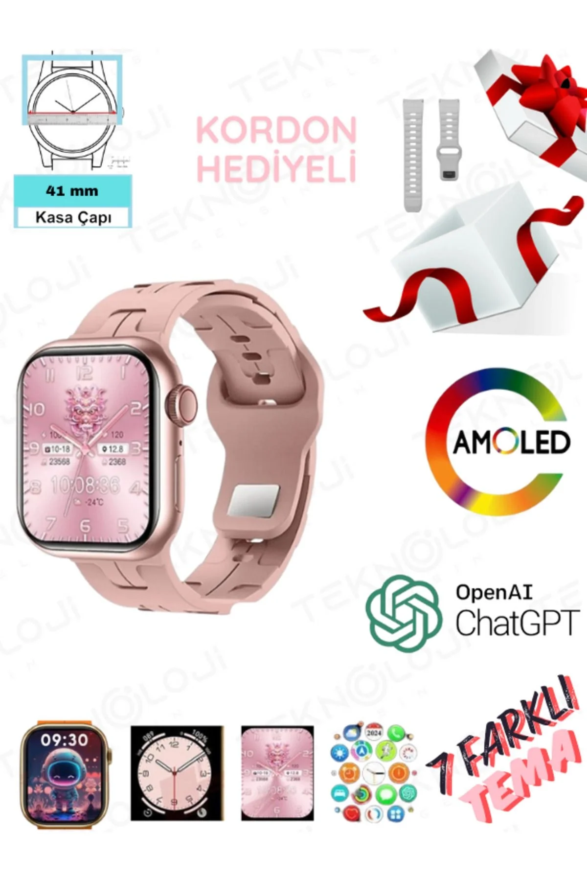 AMOLED ekranlı, sesli görüşme ve sağlık takip özelliklerine sahip, şık tasarımlı bir akıllı saat. Fiyatı, Yorumları ve Özellikleri