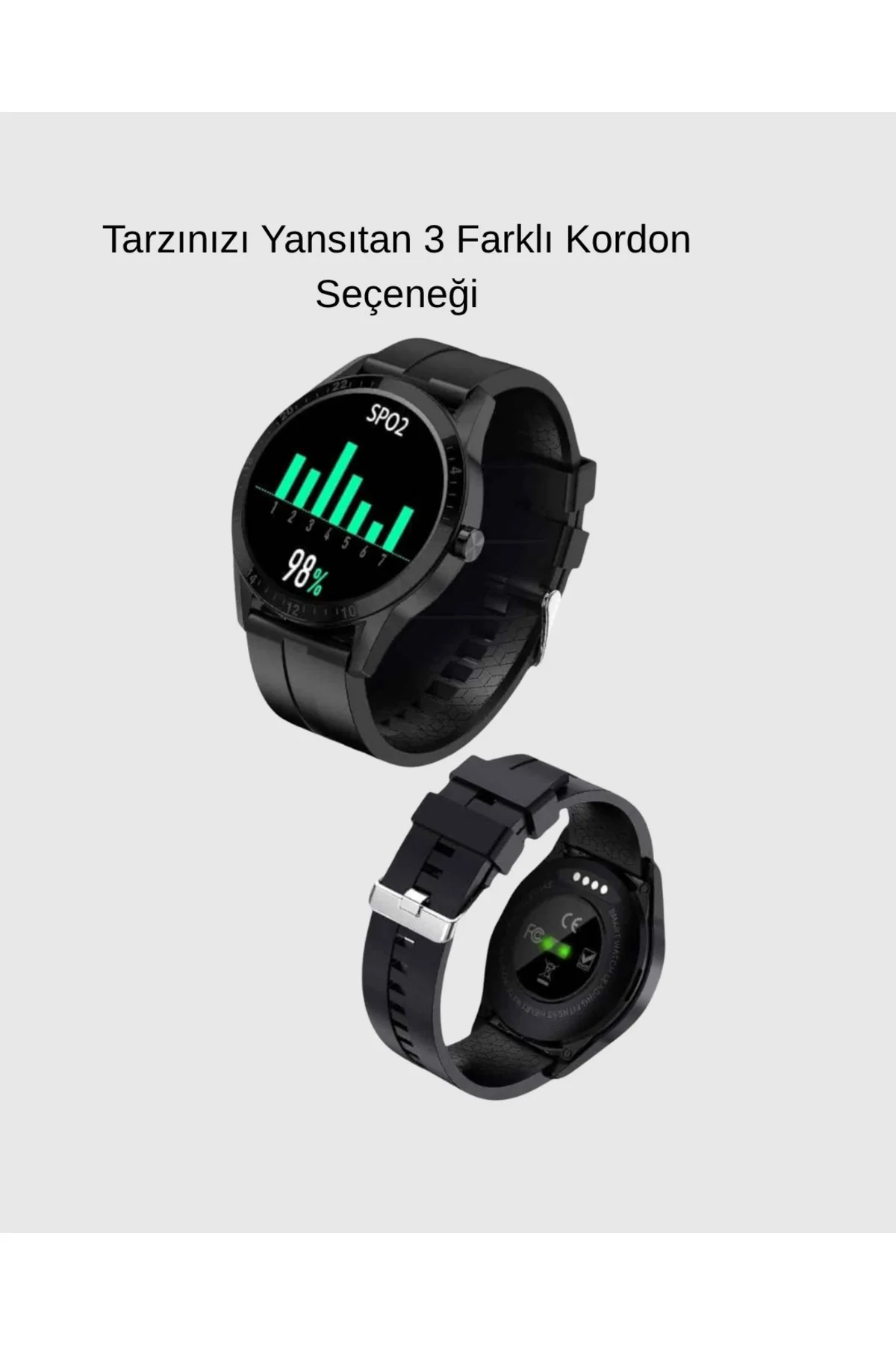 AMOLED Ekranlı Smartwatch – 3 Kordonlu, Kalp Atış & Uyku Takipli Akıllı Saat