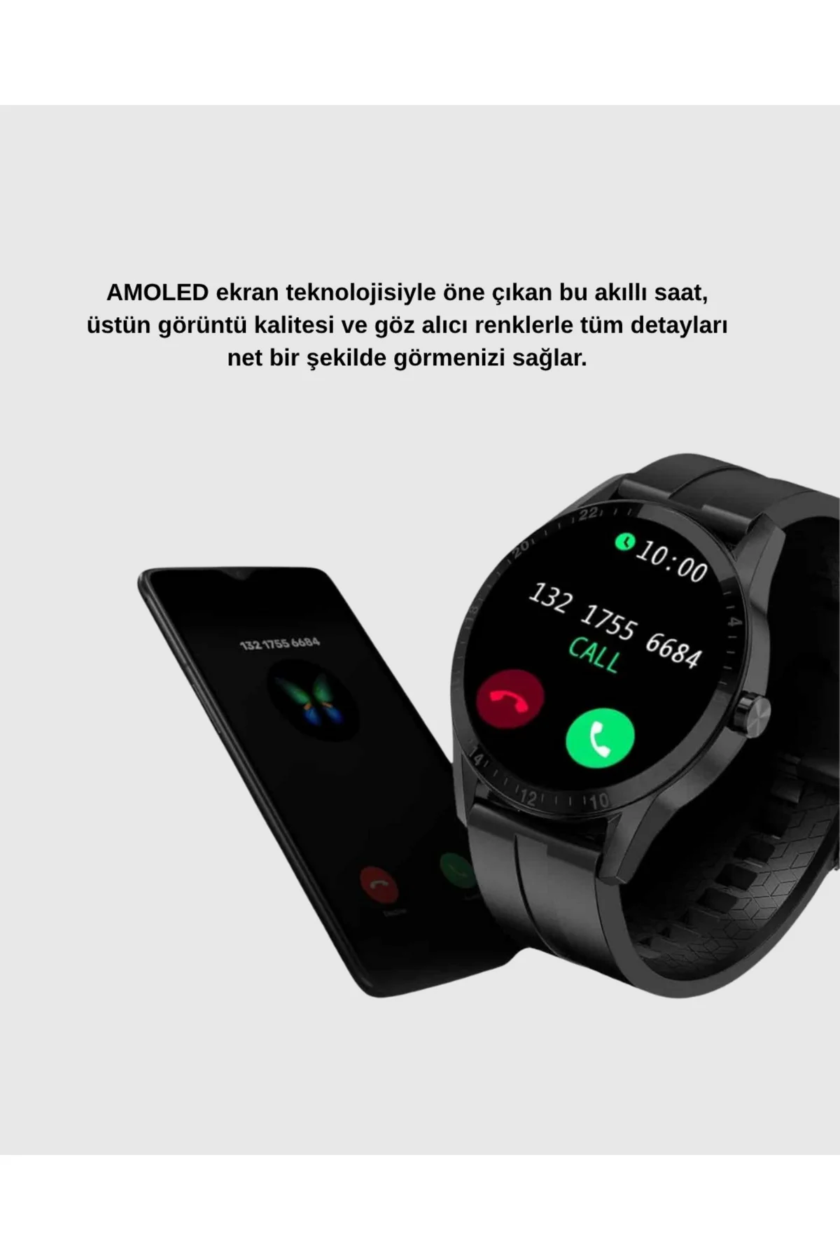 AMOLED Ekranlı Smartwatch – 3 Kordonlu, Kalp Atış & Uyku Takipli Akıllı Saat