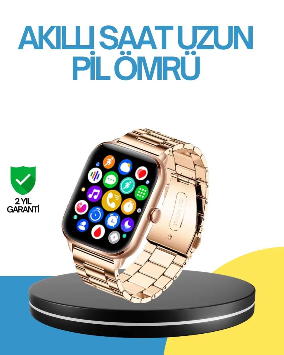 AMOLED Ekranlı Türkçe Menülü Akıllı Saat Bluetooth Görüşmeli - Lisinya