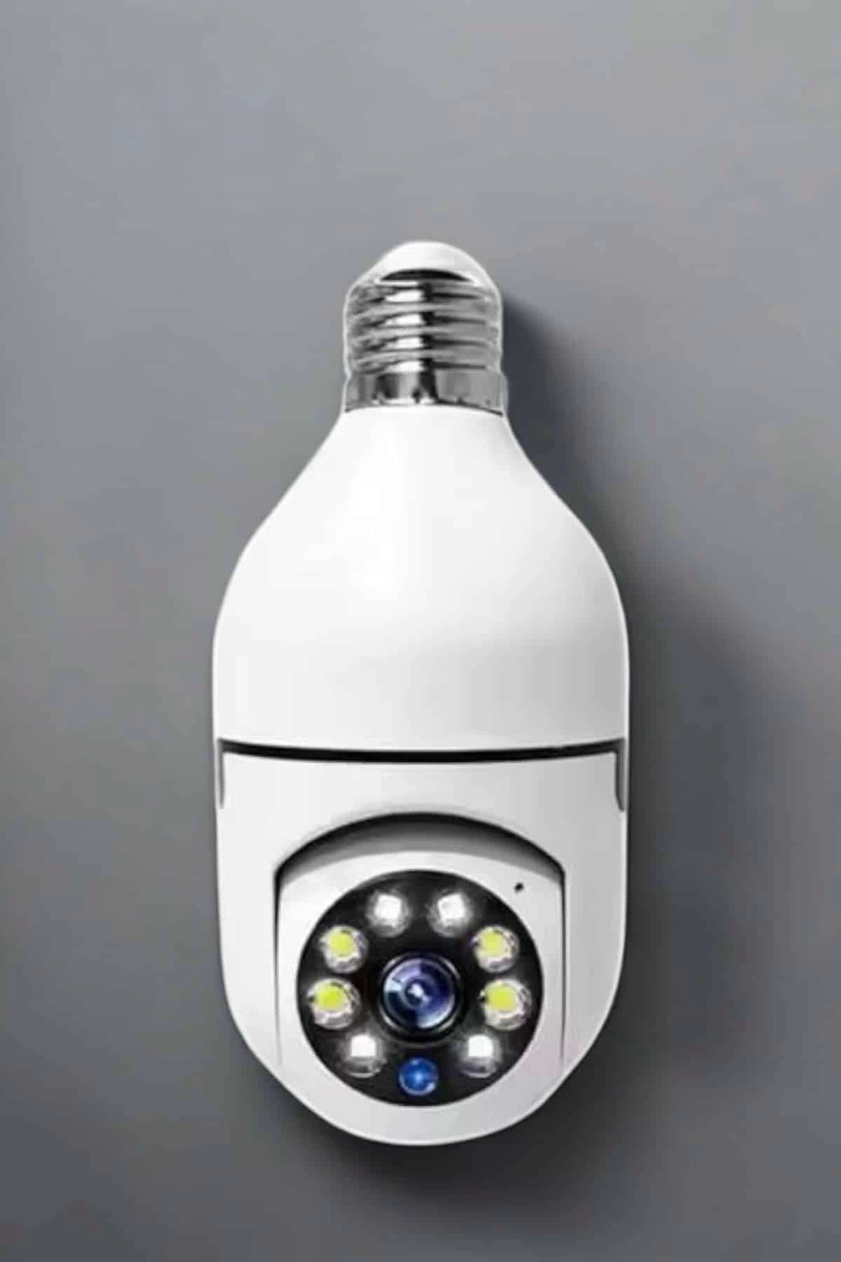 Yusuftex Ampul Görünümlü Güvenlik Kamerası Duylu Wifi Kamerası Dönebilen