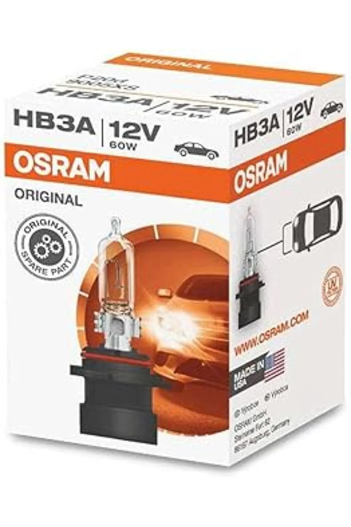 Ampul Hb3A 12V 60W Tek Telli Far Ve Sis 9005Xs