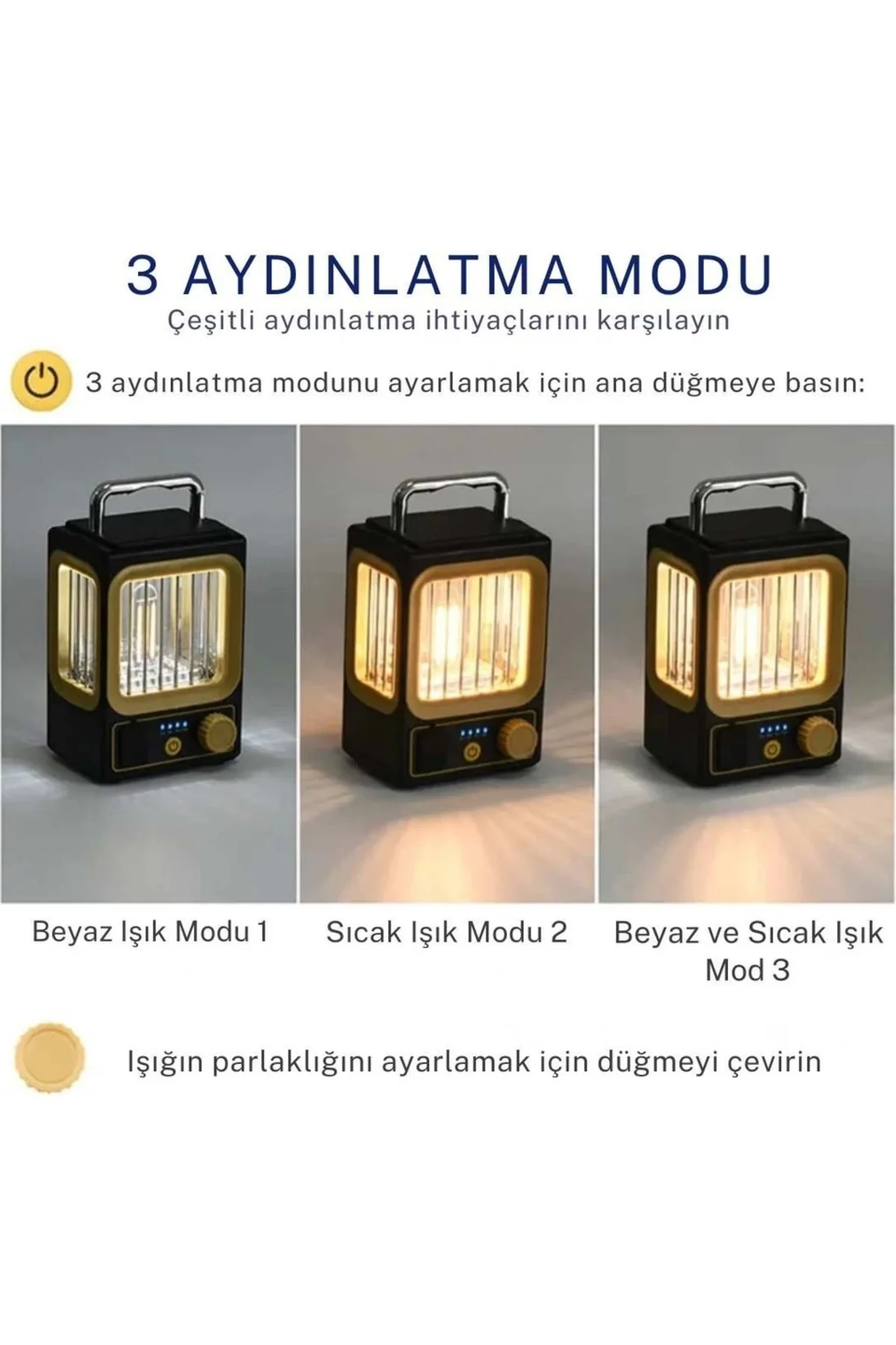 Ampul Solar Şarj Edilebilir 12 Led 1 Rustikli Led Kamp Lambası
