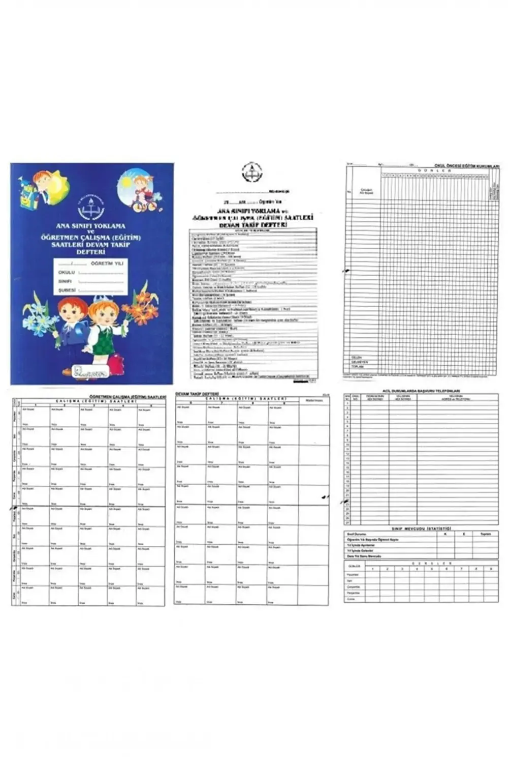 Ana Sınıfı Yoklama Ve Öğretmen Çalışma Saatleri Devam Takip Defte
