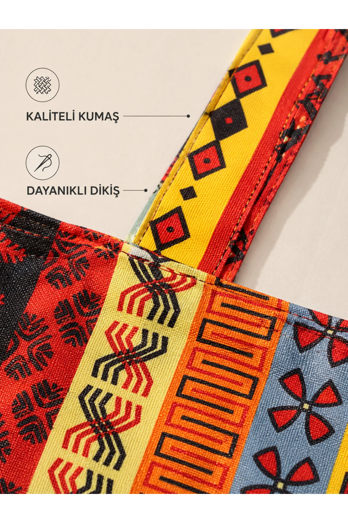 Anadolu Kilim Desenli Keten Omuz Çantası Kadın Omuz Çantası, Geni