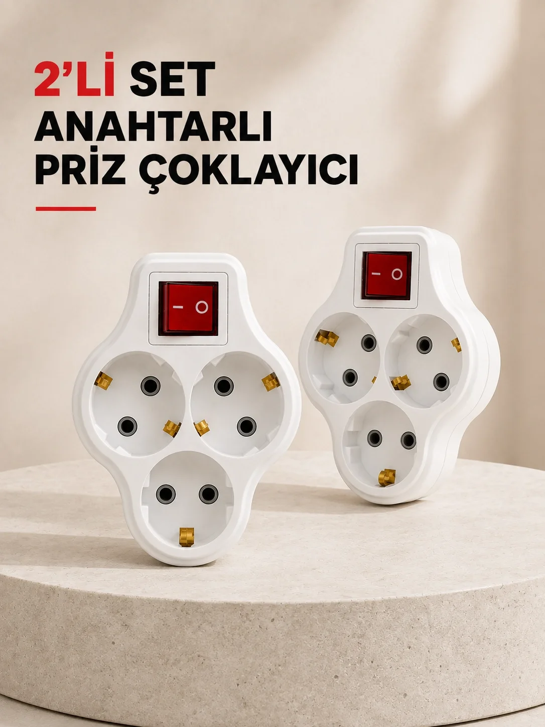 Anahtarlı 3 Çıkışlı Priz Çoğaltıcı Ev Ofis İçin Kablosuz 2’li Avantajlı Set Anahtarlı 3 Çıkışlı Priz Çoğaltıcı Ev Ofis İçin Kablosuz 2’li Avantajlı Set